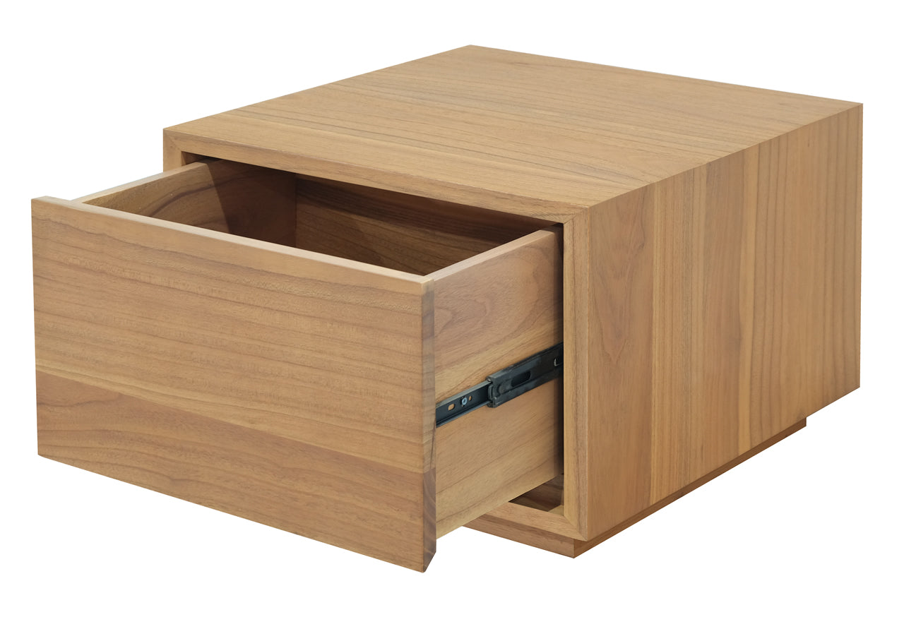 Oscar 1 Drawer Low Bed Side Table - Natural