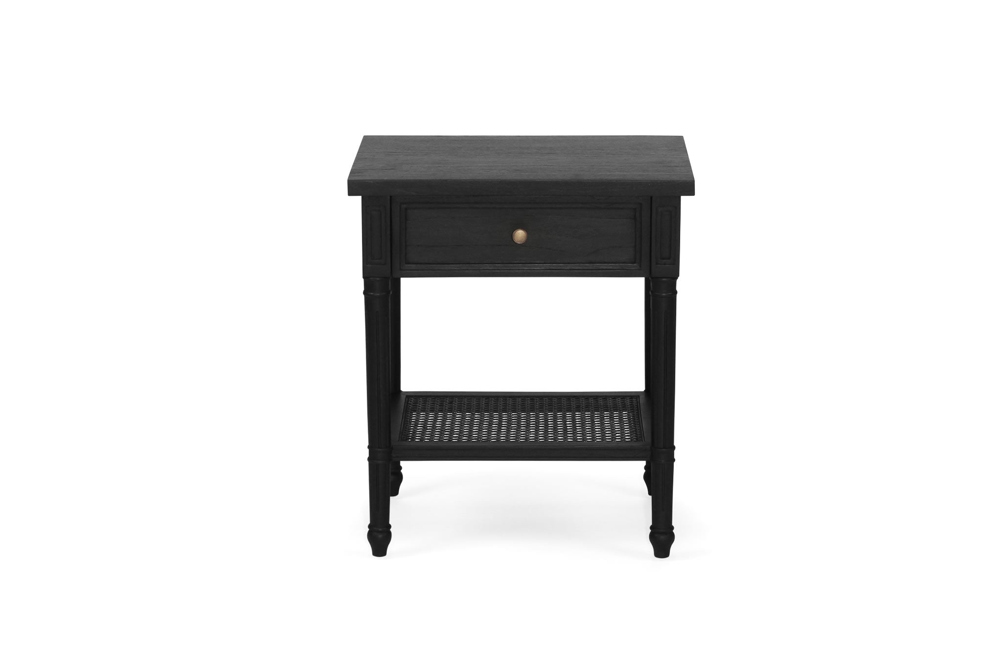 Hamilton Cane Bedside Table 57cm - Black