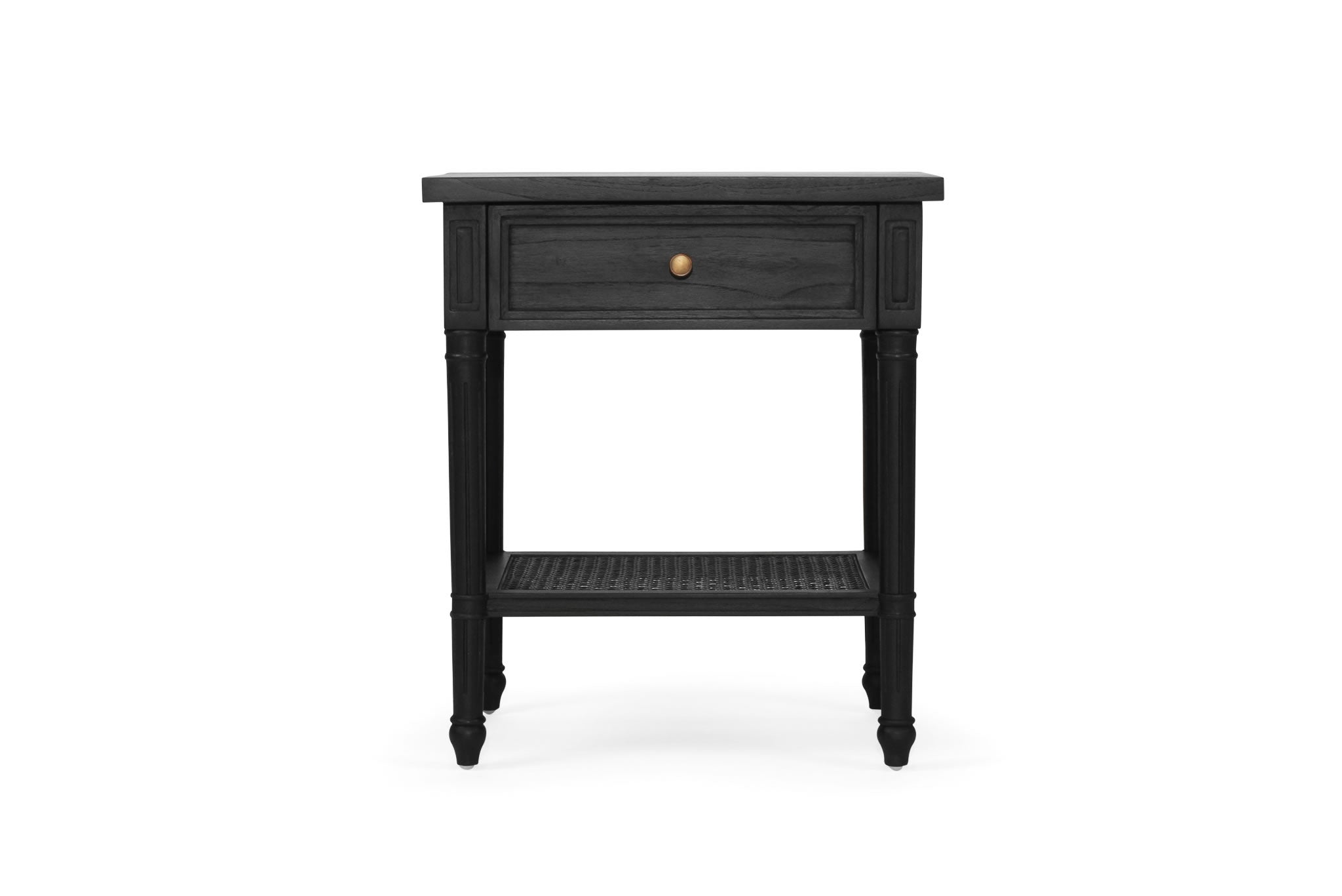 Hamilton Cane Bedside Table 57cm - Black