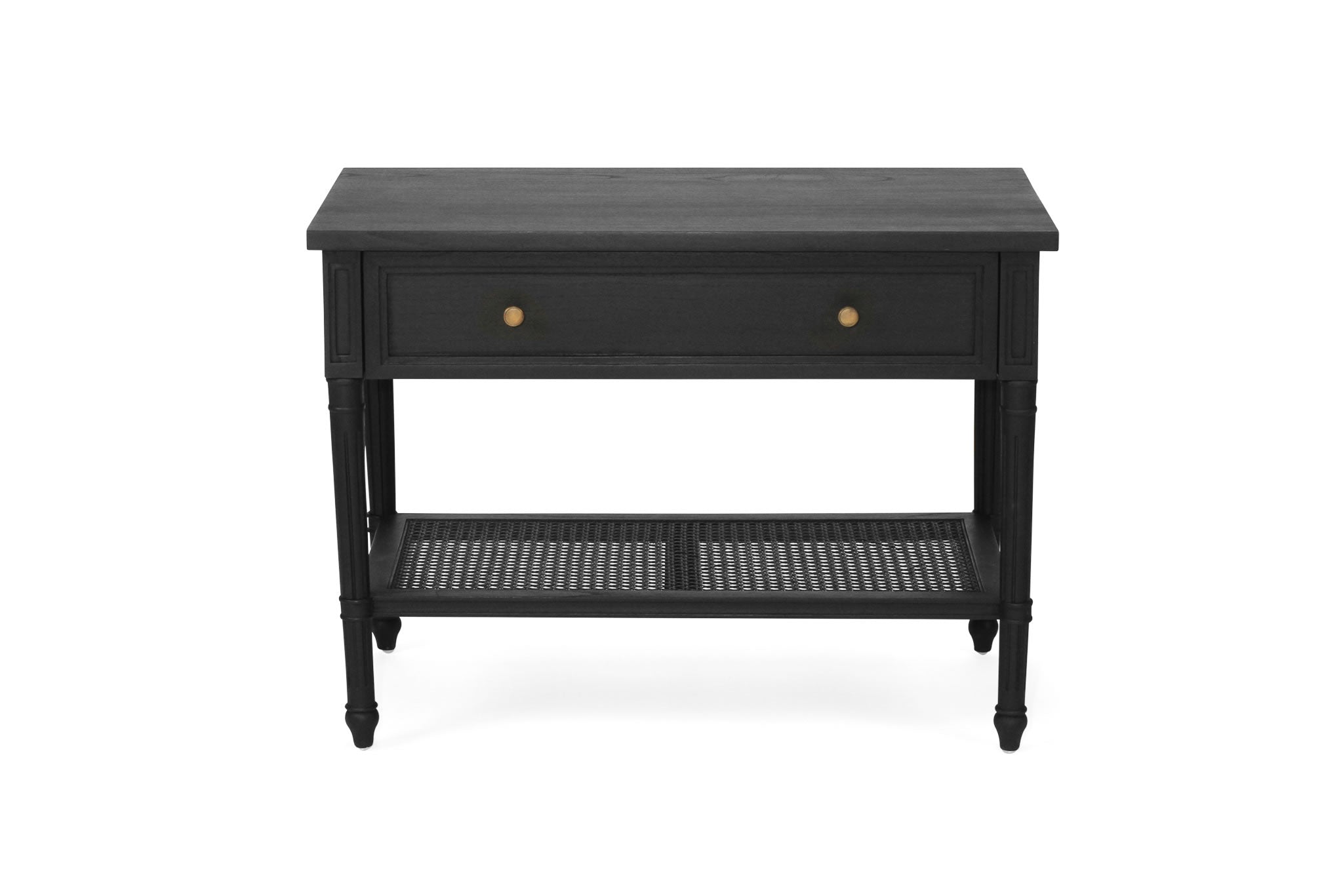 Hamilton Cane Bedside Table 91cm - Black