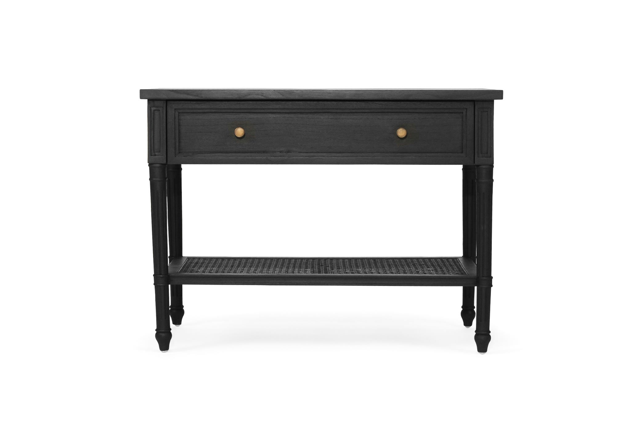 Hamilton Cane Bedside Table 91cm - Black