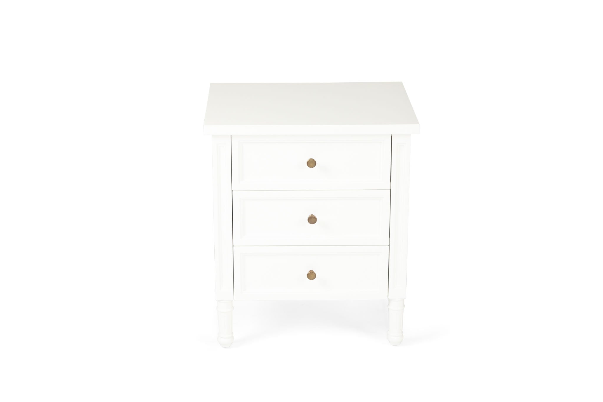 Hamilton Bedside Table - 3 Drawer - White