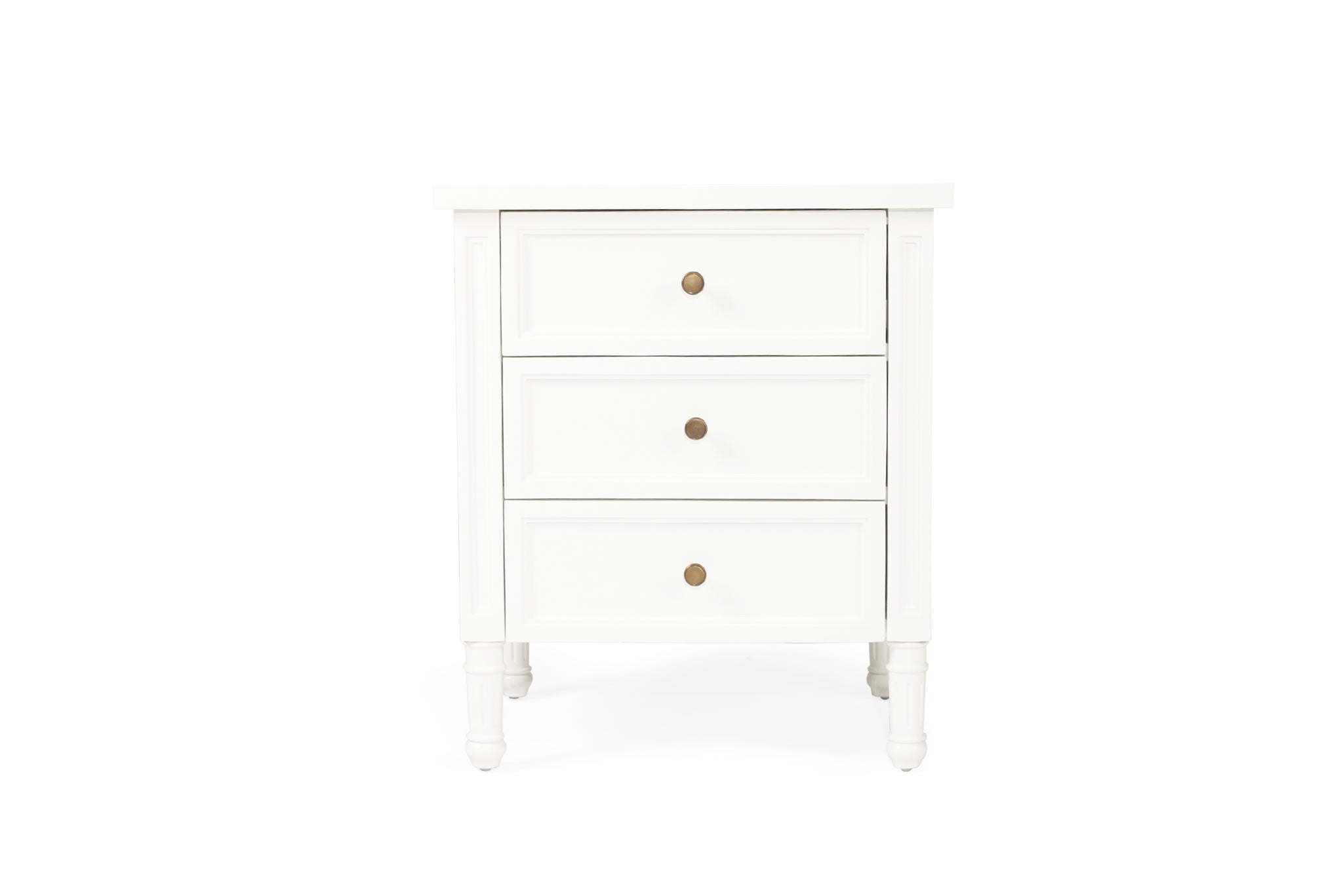 Hamilton Bedside Table - 3 Drawer - White