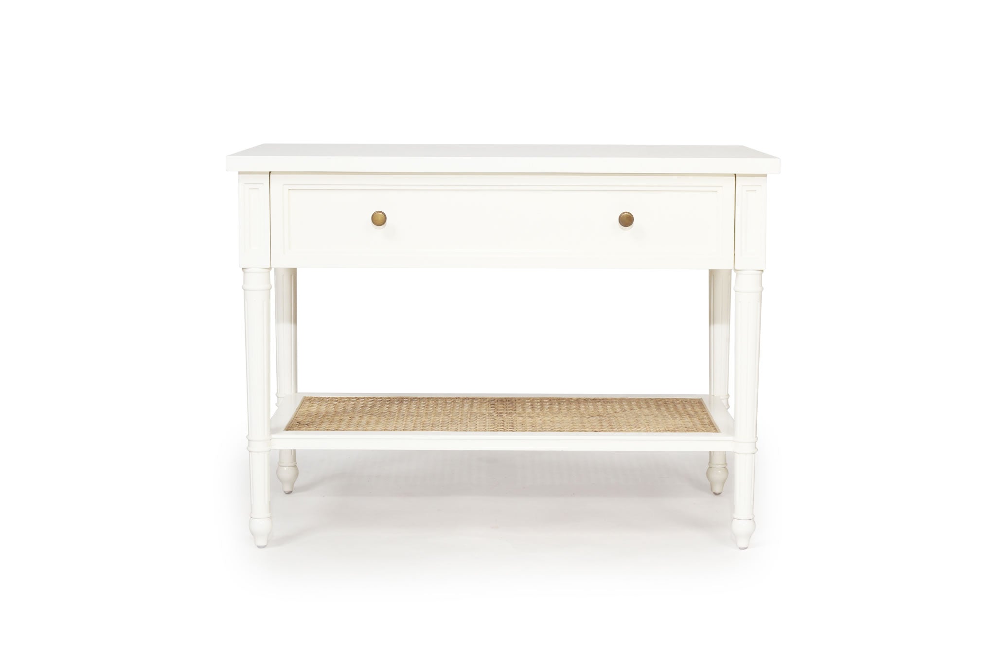 Hamilton Cane Bedside Table 91cm Wide - White