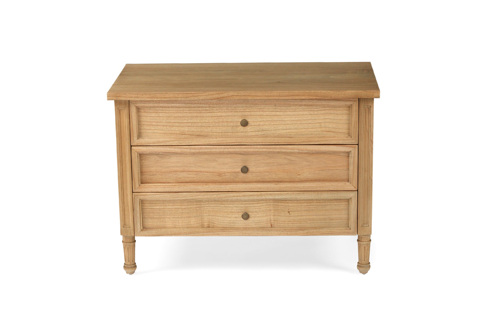 Hamilton Bedside Table 3 Drawer 91cm - Weathered Oak