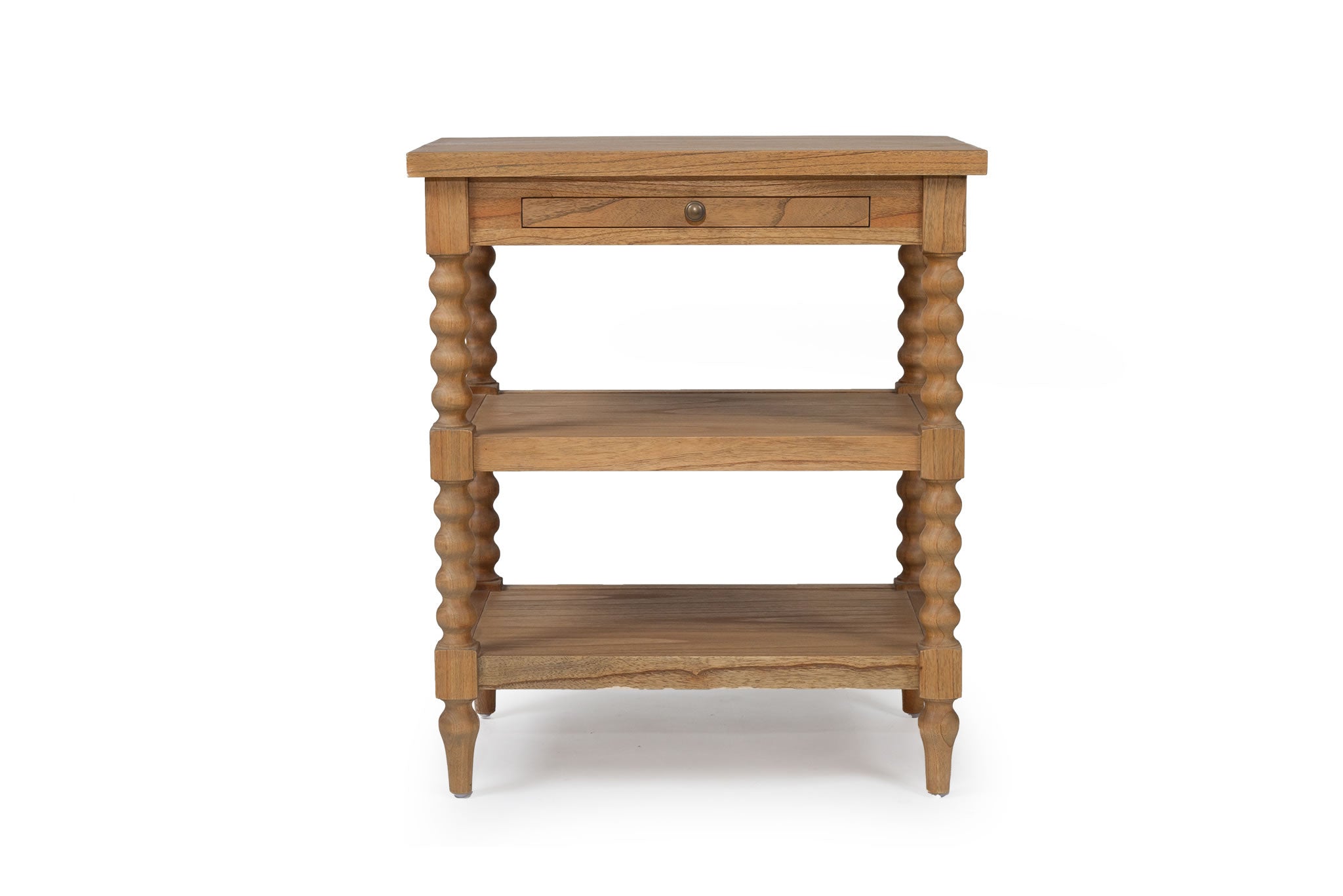 Stradbroke Bobbin Bedside Table - Weathered Oak