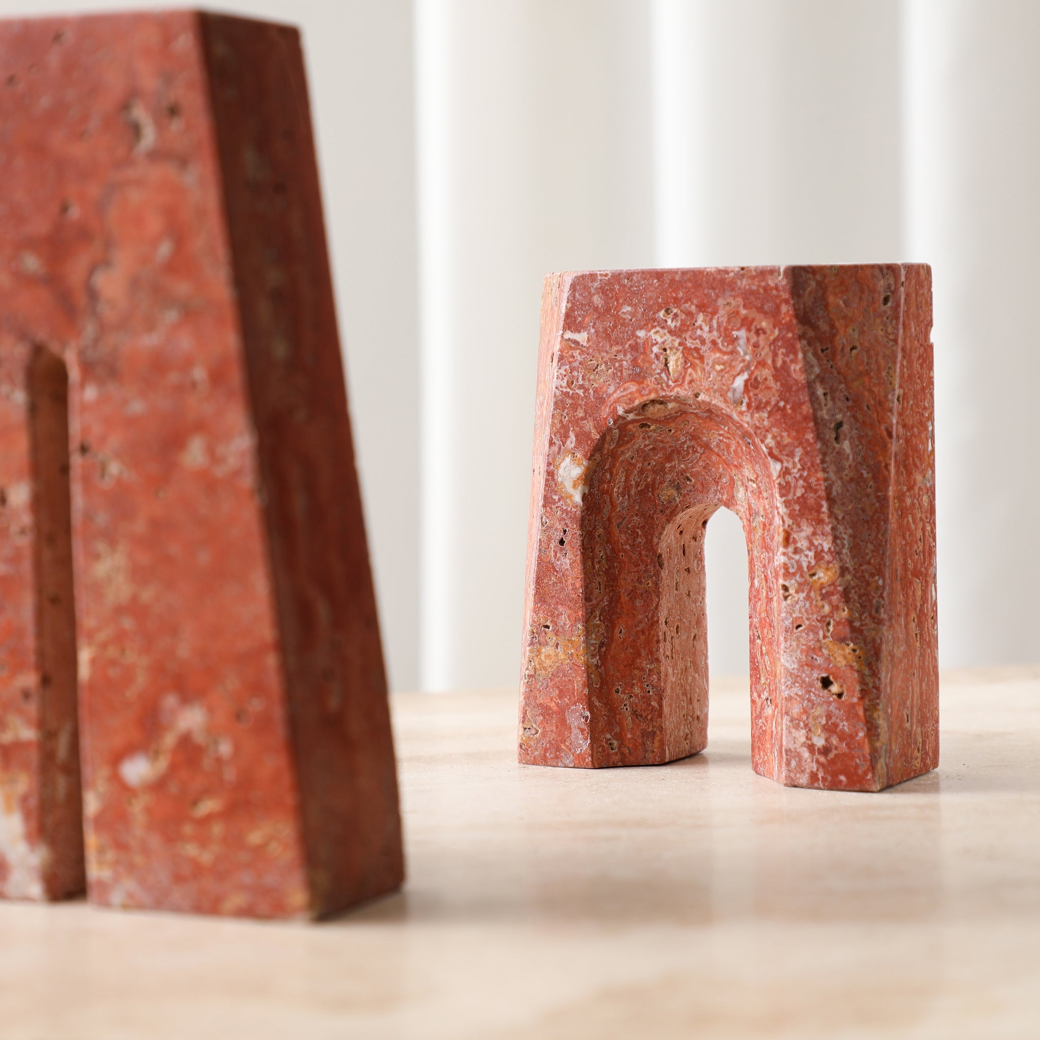 Brava Arch Short Marble Sculpture - Red