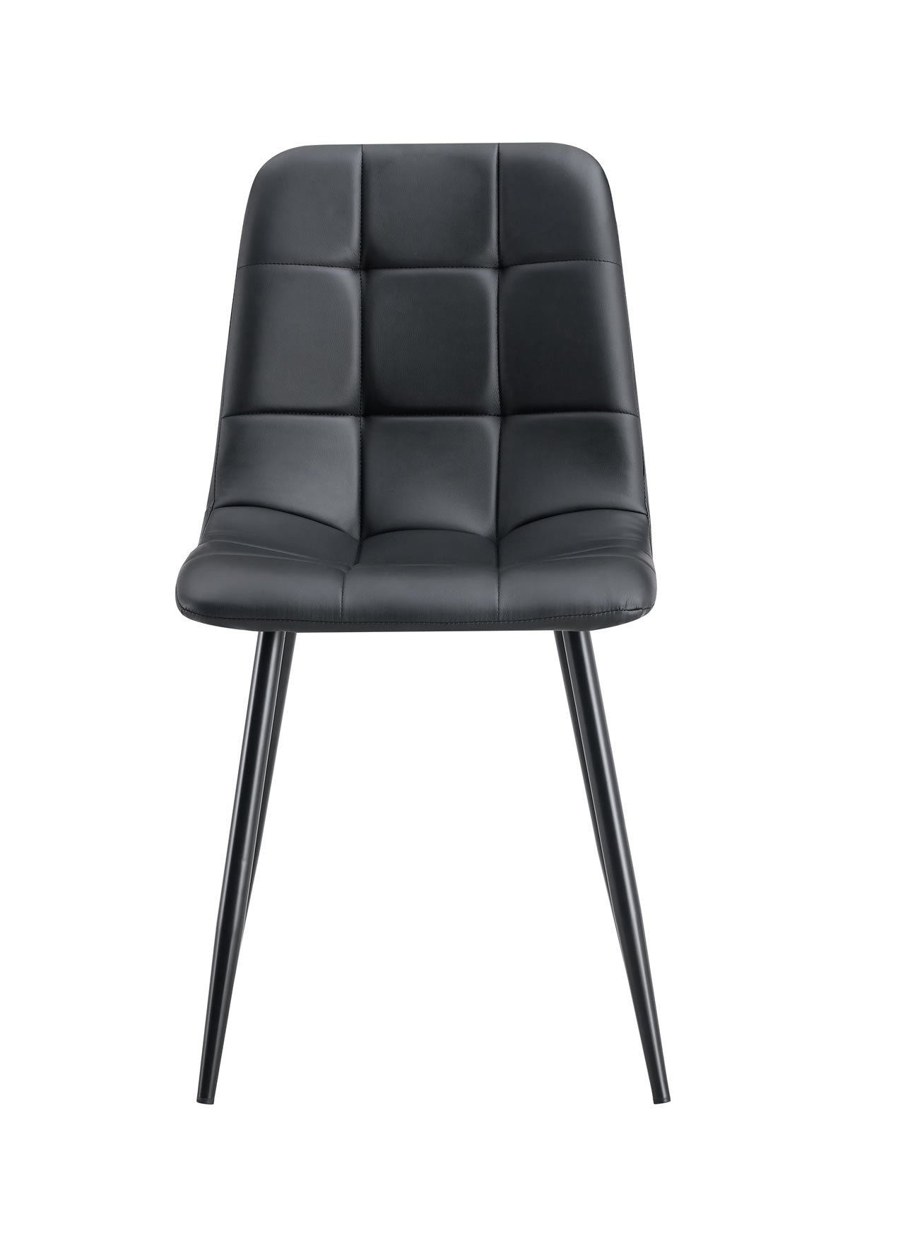 Fiorenza Dining Chair - Black Faux Leather/Black Powdercoated Leg