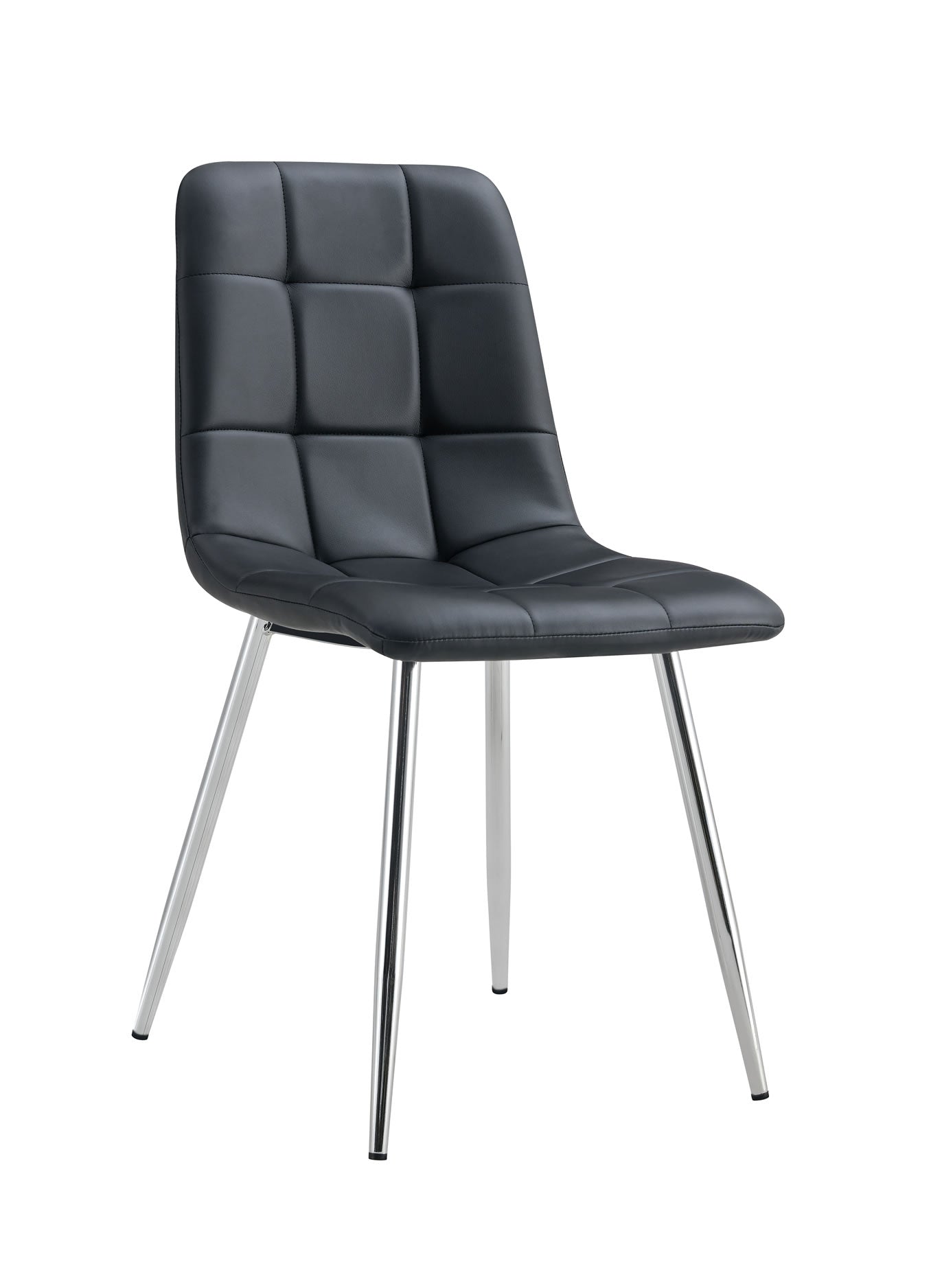 Fiorenza Dining Chair - Black Faux Leather/Chrome Leg