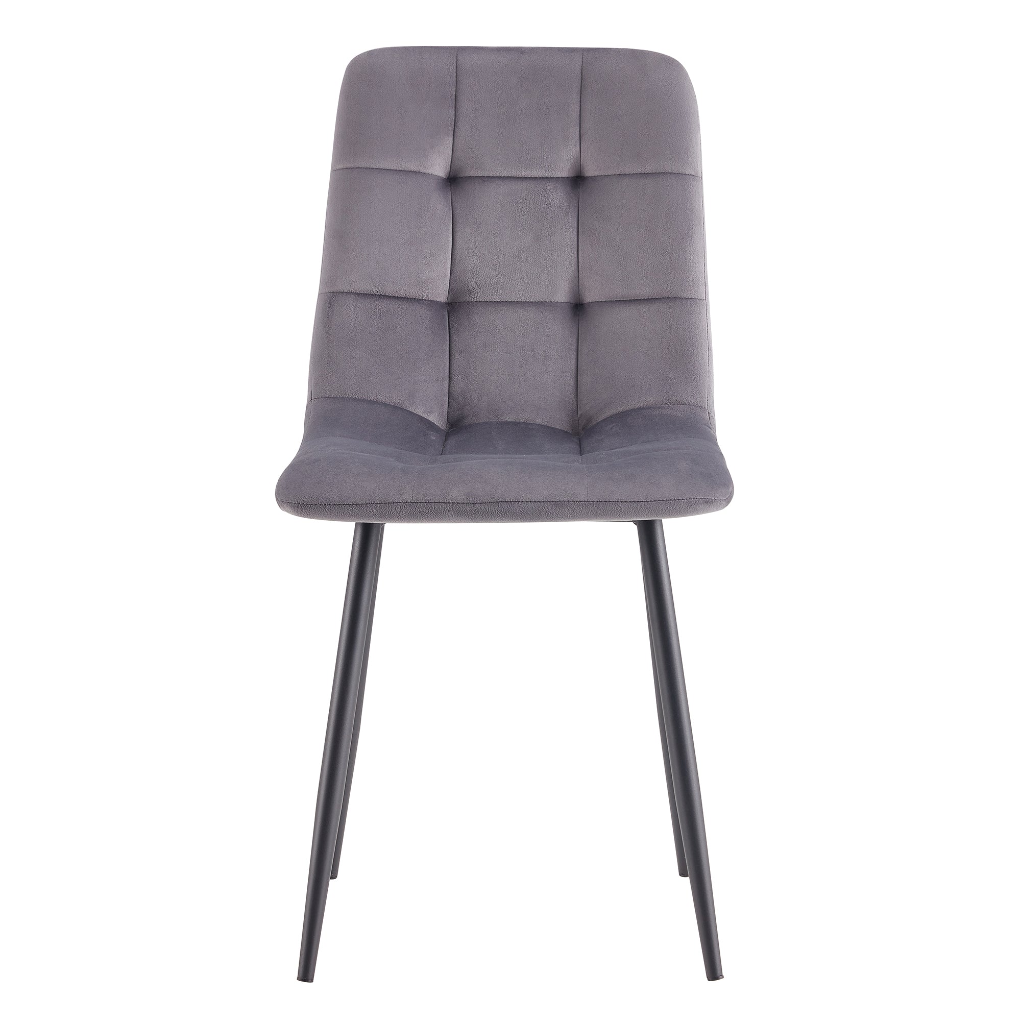 Fiorenza Dining Chair - Dark Grey Velvet/Black Powdercoated Leg