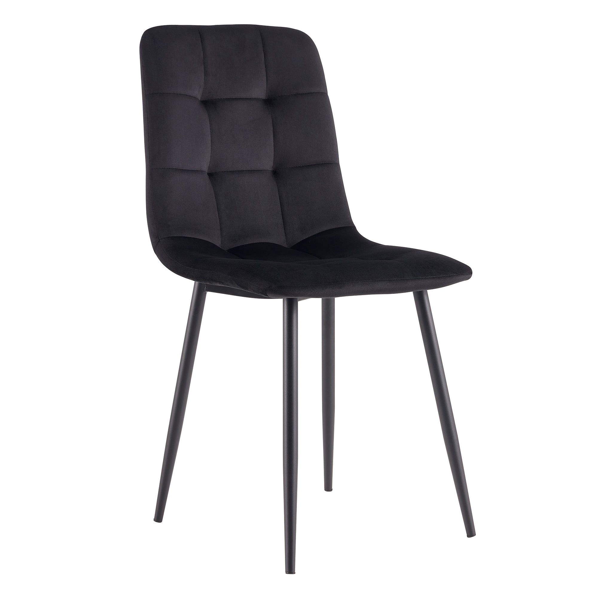 Fiorenza Dining Chair - Black Velvet/Black Powdercoated Leg