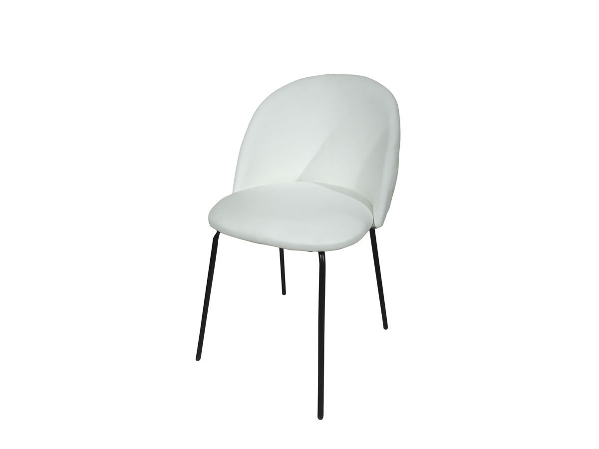 Floriz Dining Chair - White PU/Black Leg