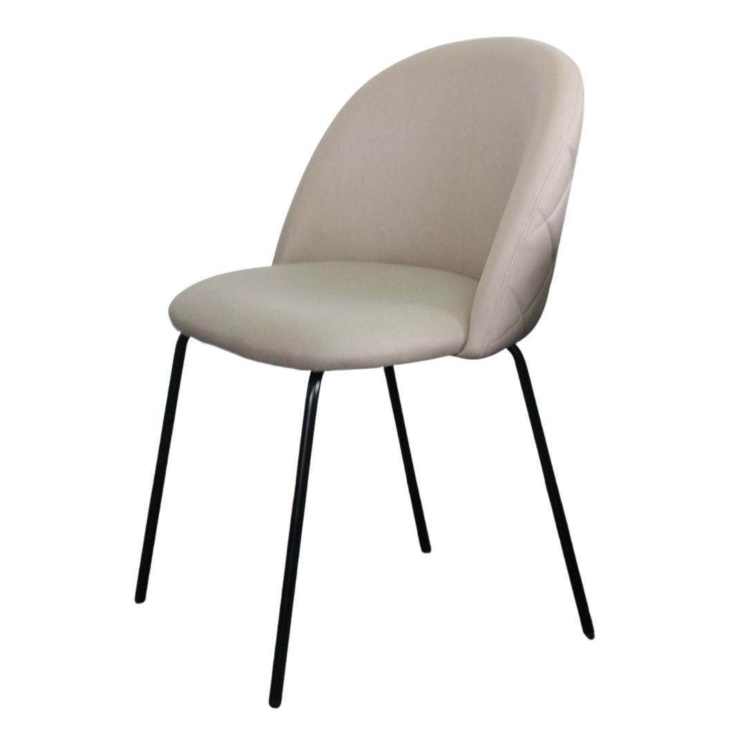 Floriz Dining Chair - Beige Technology Fabric/Black Leg