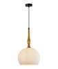 Pendant ES 72W Large Frosted Wine Glass Ribbed W/Brass Highlight OD 250 X H430mm