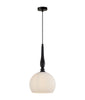 Pendant ES 72W Small Frosted Wine Glass Ribbed W/Black Highlight OD 200 X H380mm