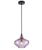 Pendant SES 72W Purple Wine Glass Ribbed W/Brass Highlight OD 180 X H190mm