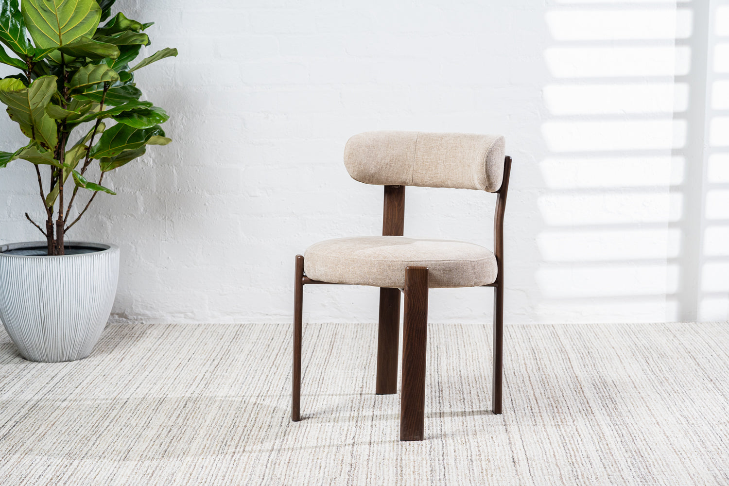 Carmo Dining Chair Walnut Legs - Beige (Set of 2)
