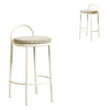 Mclean 63cm White Frame Bar Stool - Clay Grey (Set of 2)