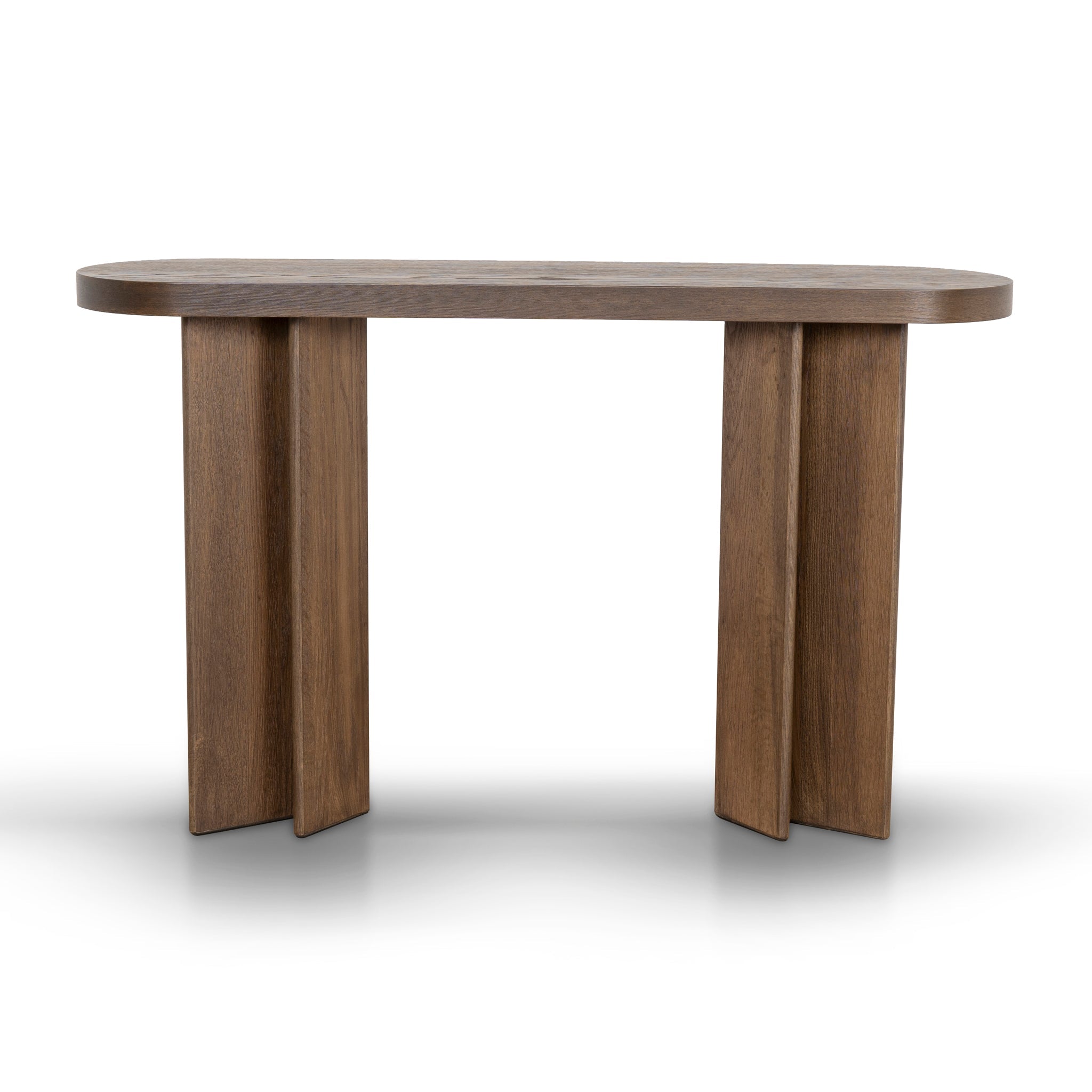 Roshan 1.3m Pill Shape Console Table - Caramel Oak