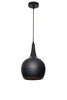 Pendant ES 40W Black Embossed Bell W/Gold Interior OD 200mm