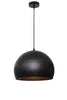 Pendant ES 40W Black Embossed Dome W/Gold Interior OD 350mm