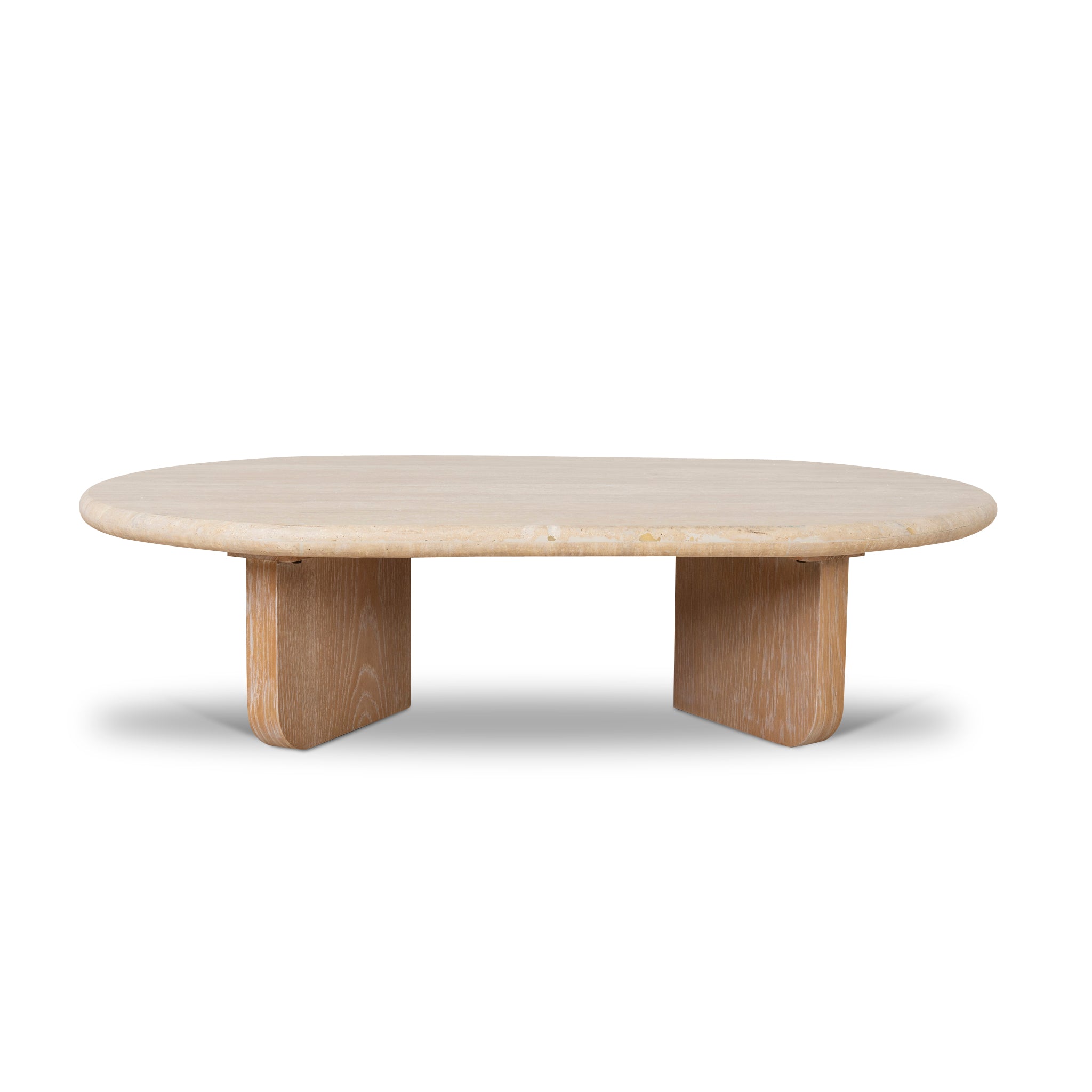 Kalin 1.2m Oval Travertine Coffee Table - Natural