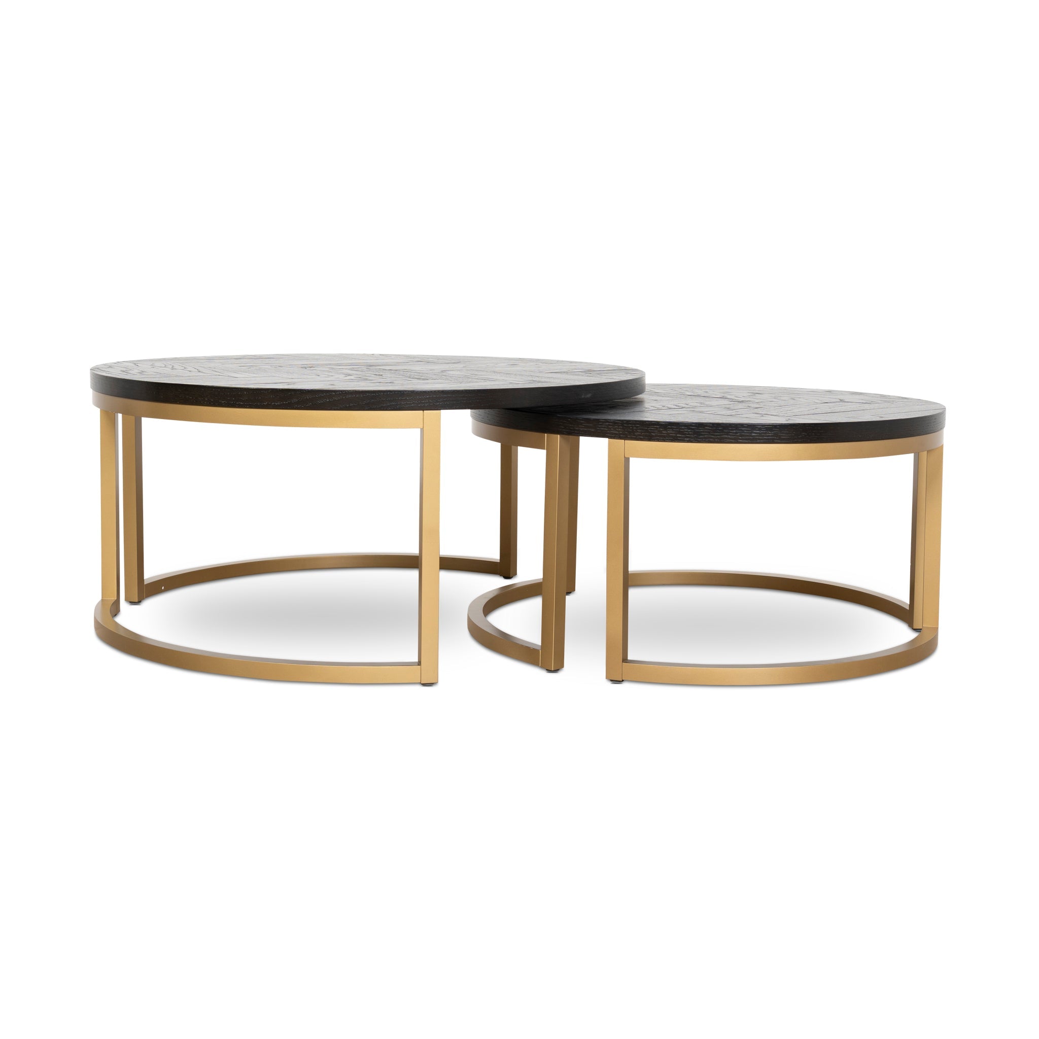 Wilma Nested Coffee Table - Peppercorn and Brass