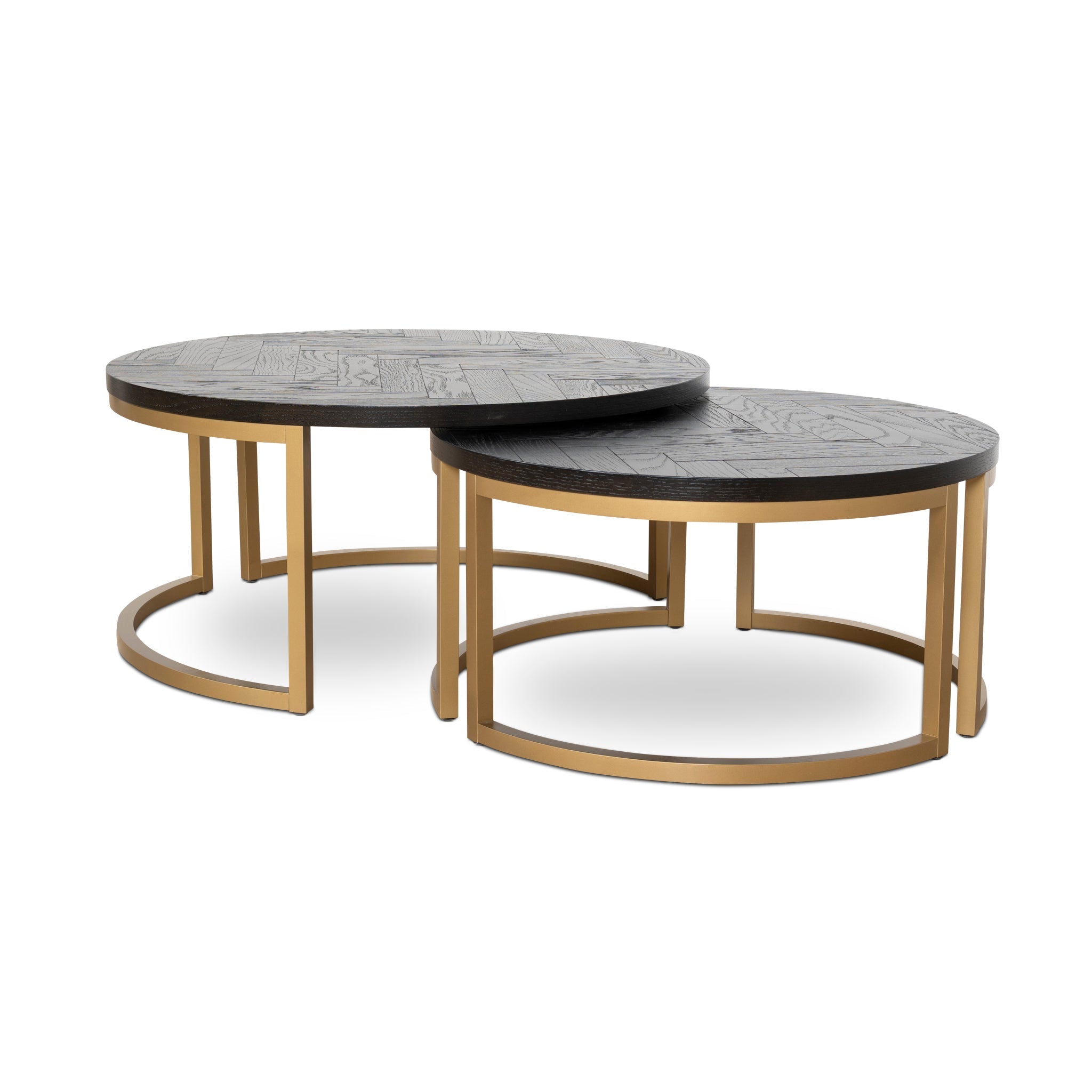 Wilma Nested Coffee Table - Peppercorn and Brass