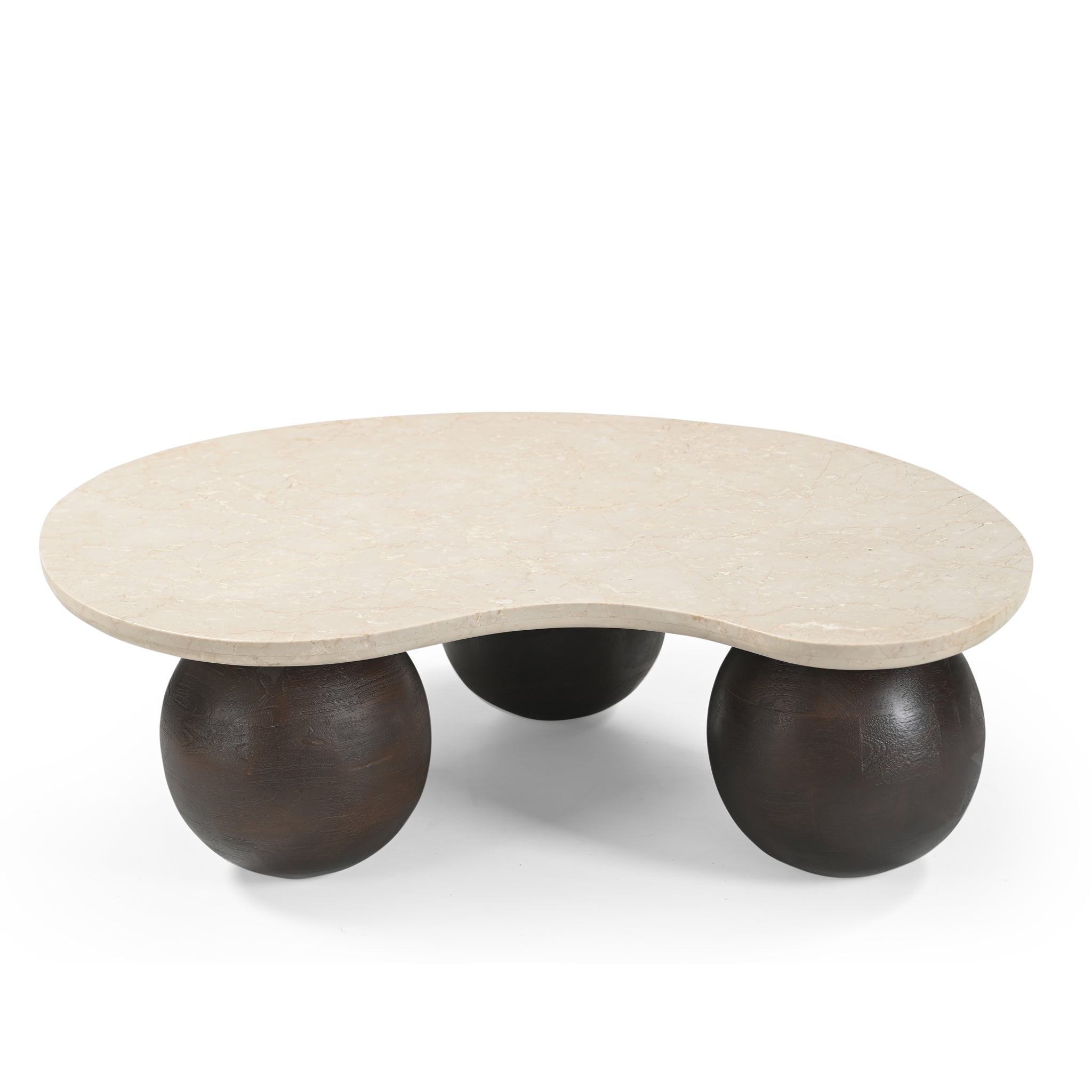 Orien 1.04m Travertine Coffee Table - Walnut