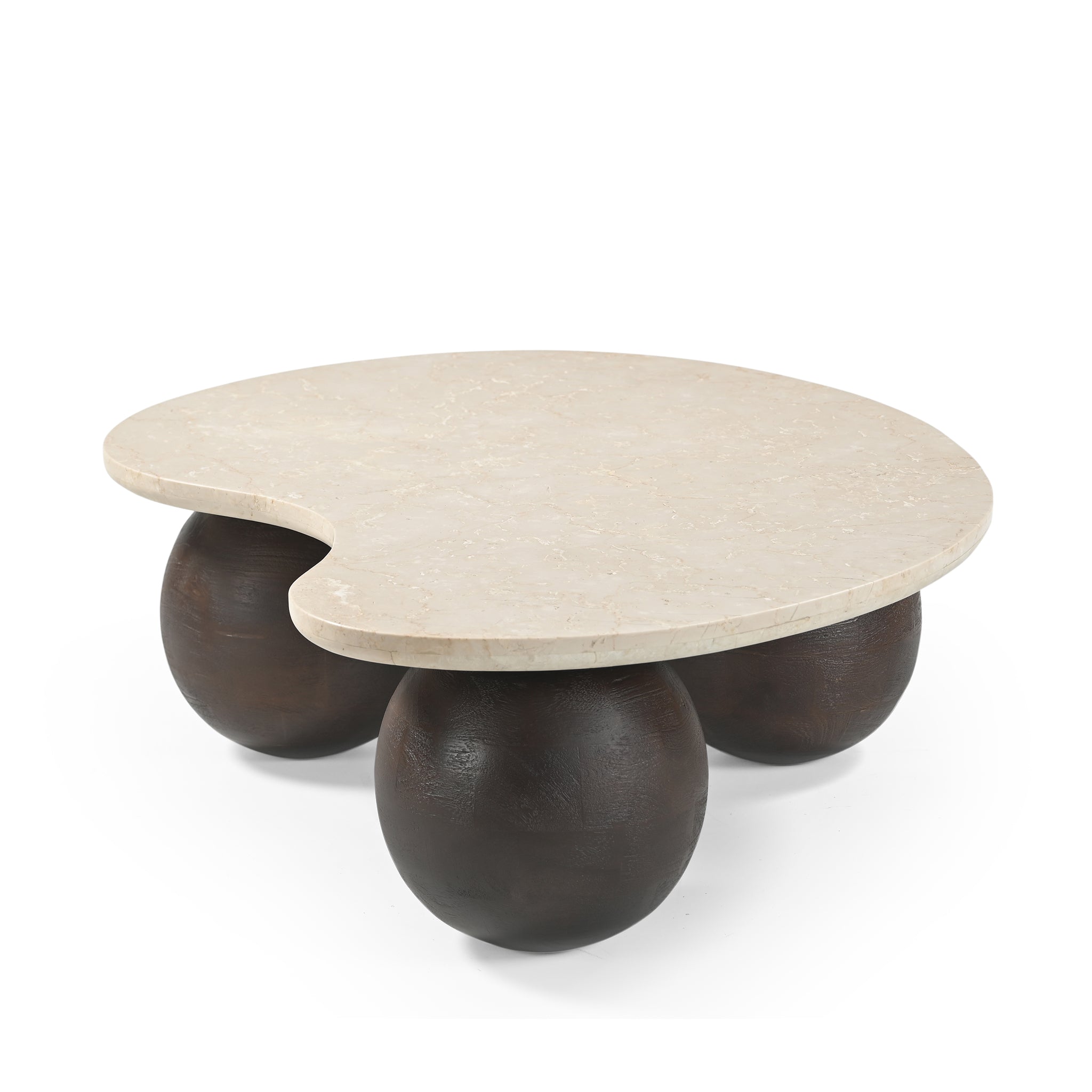 Orien 1.04m Travertine Coffee Table - Walnut