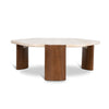 Larisa 100cm Travertine Coffee Table - Walnut