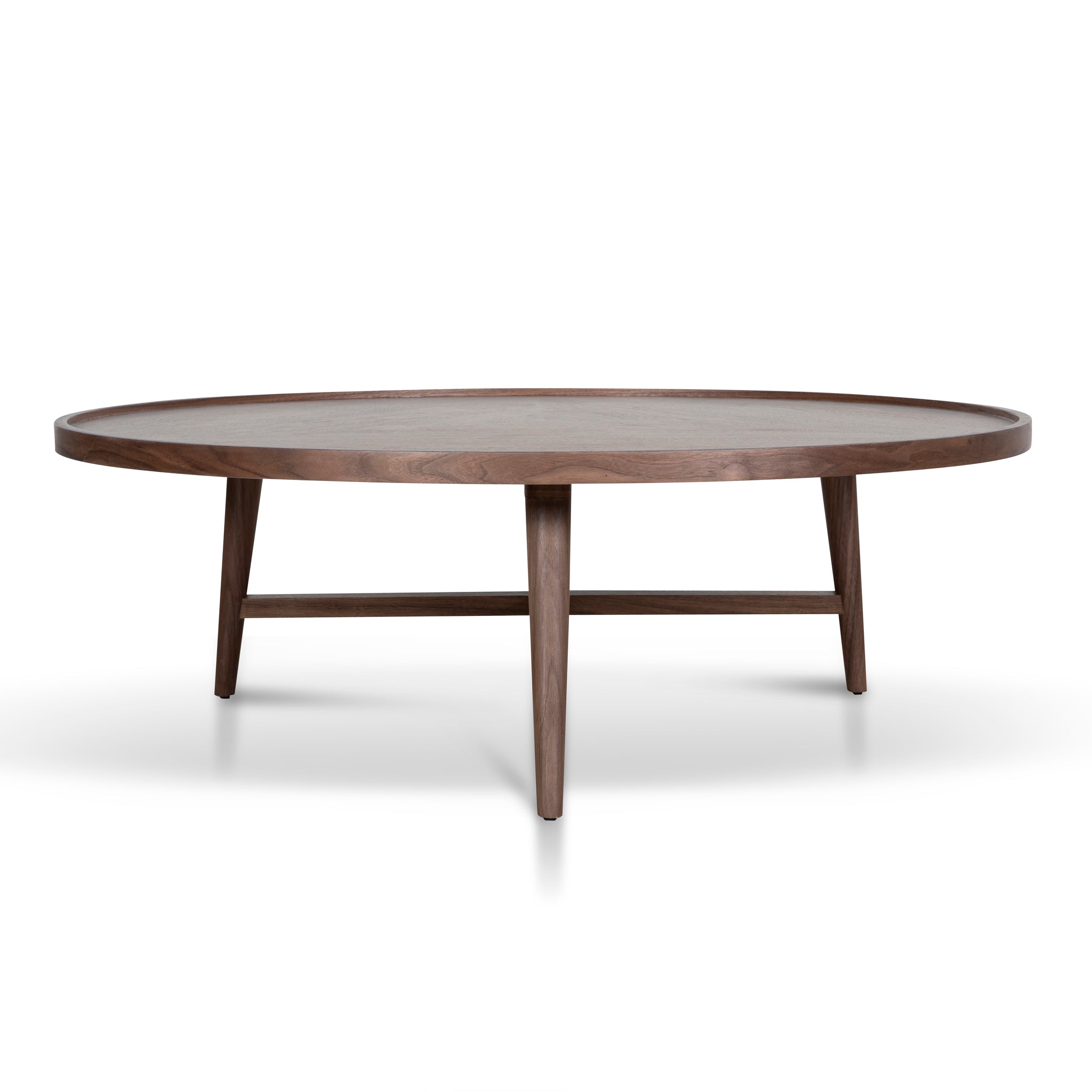 Brenda 1.1m Wooden Round Coffee Table - Walnut