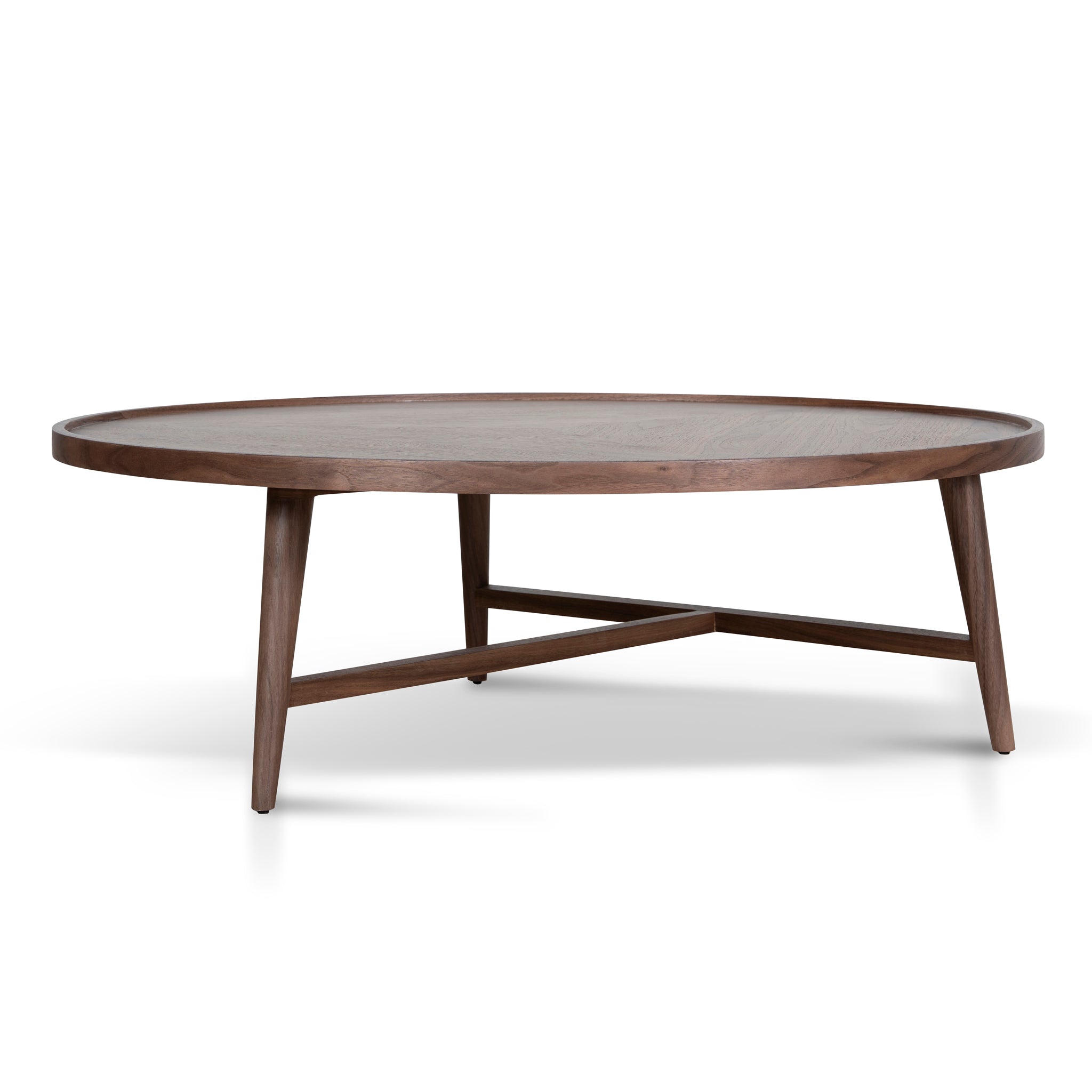 Brenda 1.1m Wooden Round Coffee Table - Walnut