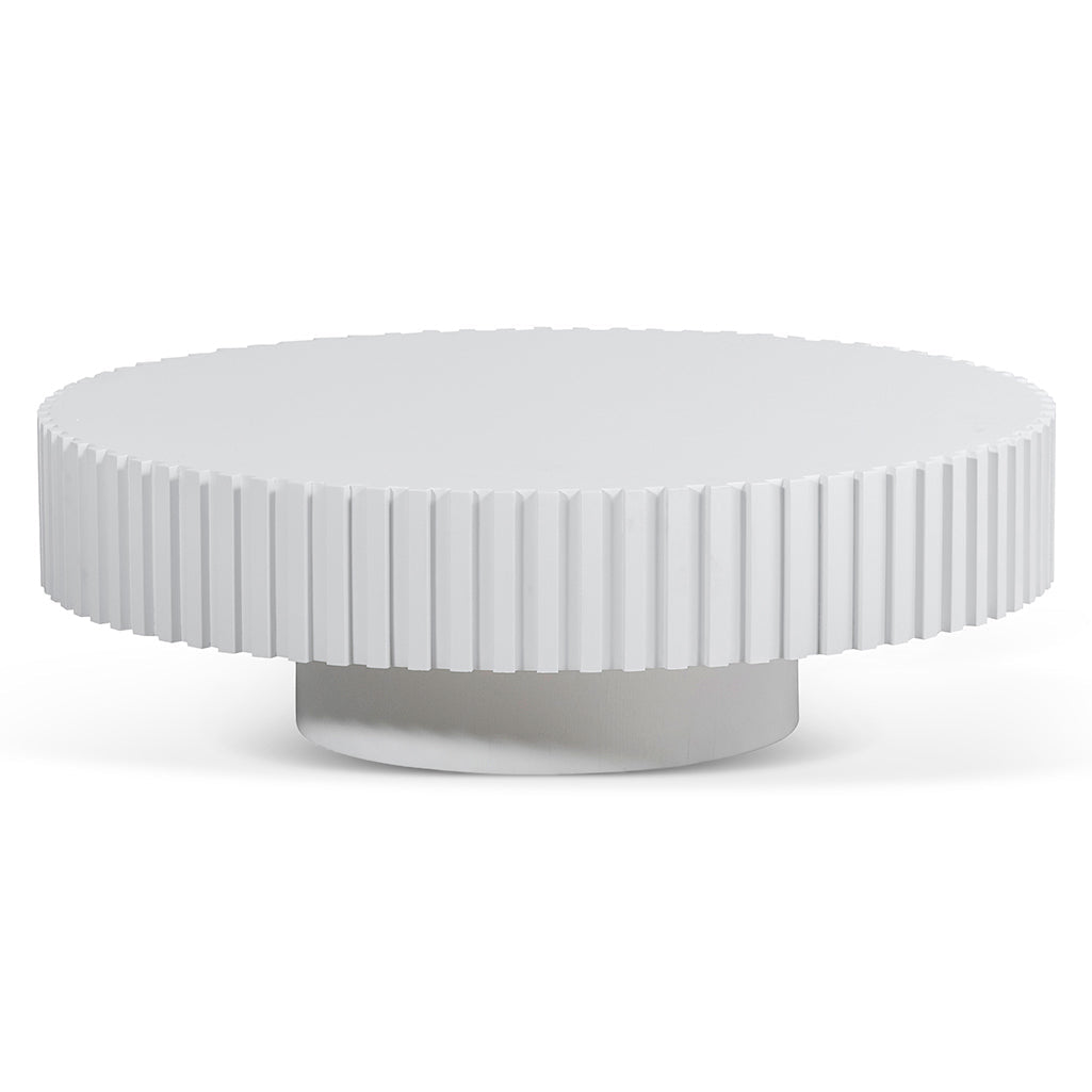 Alfaro Oak Round Coffee Table - White