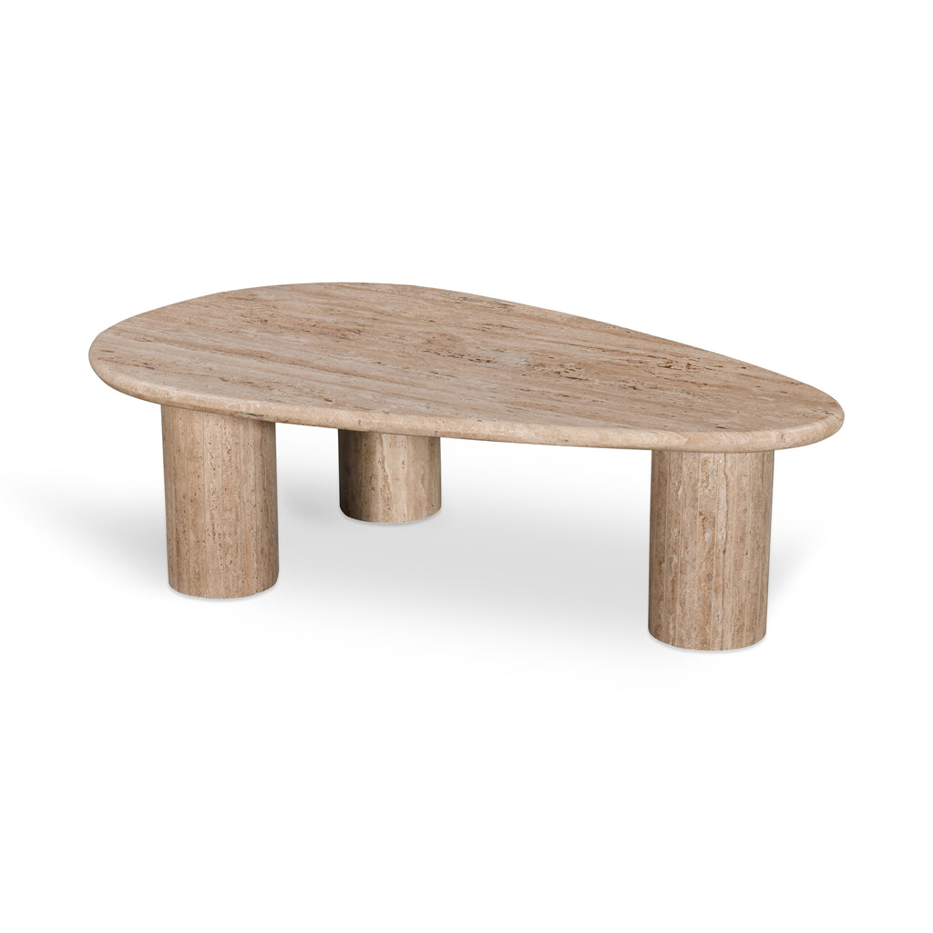 Juro 1.2m Travertine Top Oval Coffee Table