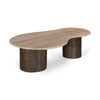 Moreno 1.2m Travertine Top Coffee Table - Walnut