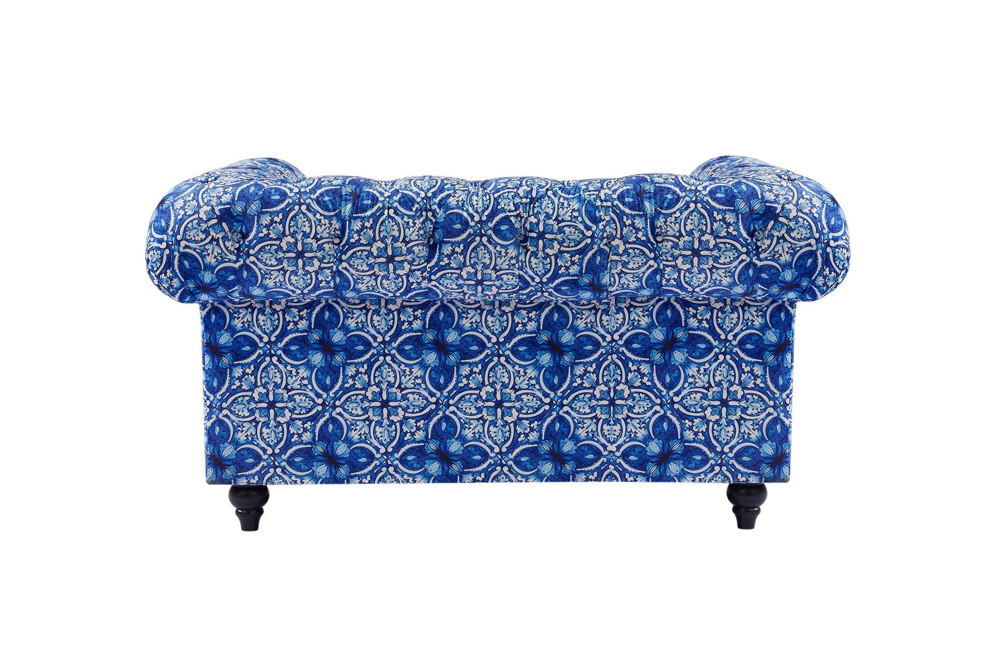 Chanah 2 Seater Sofa - Digital Print Moroccan Blue Velvet