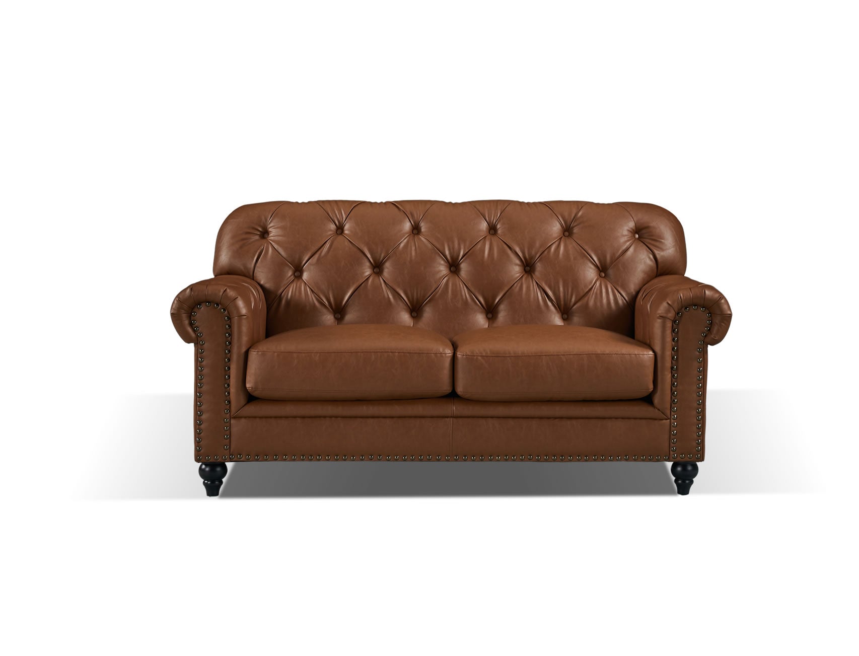 Balas 2 Seater Sofa - Tan Faux Leather