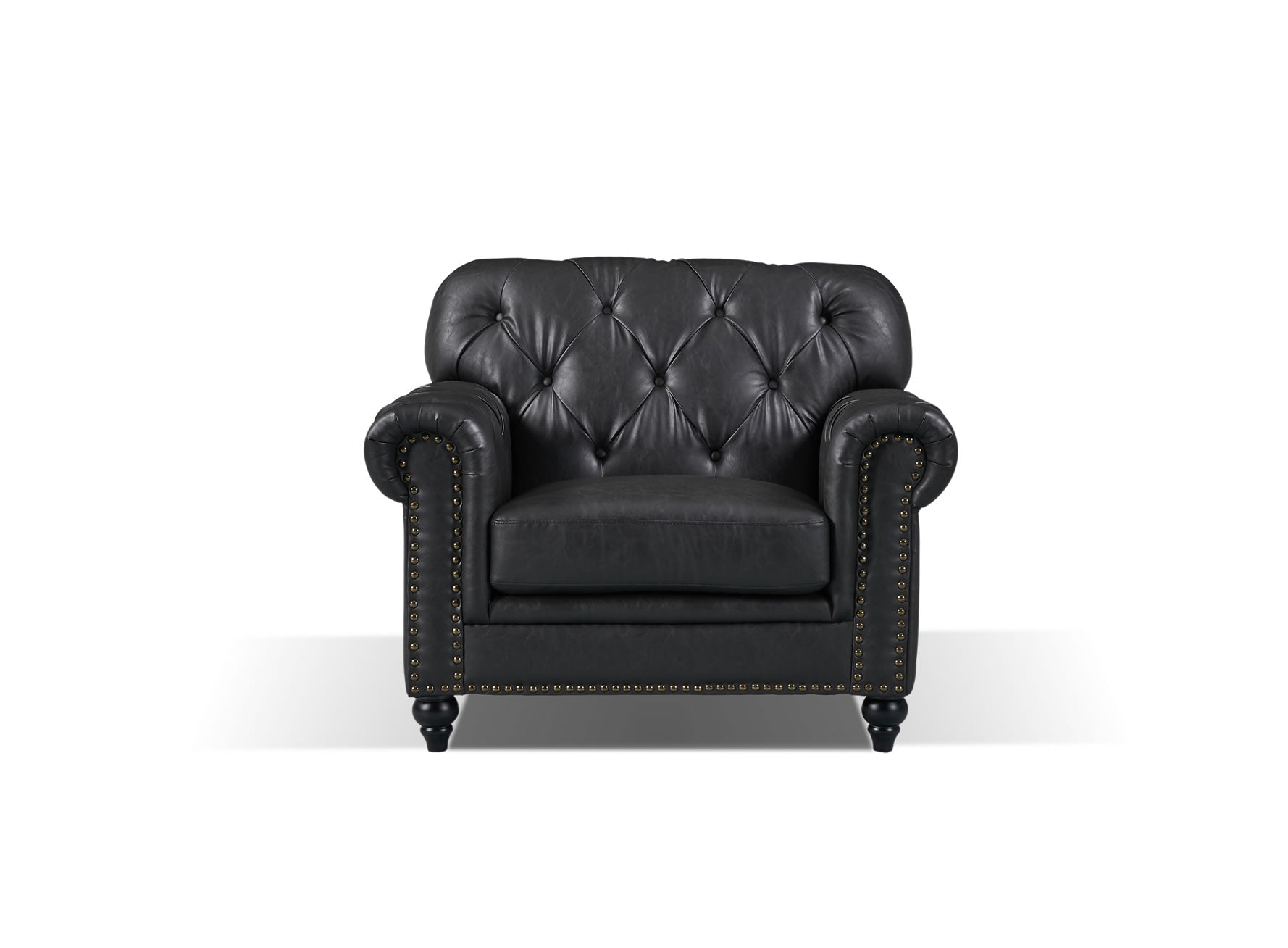Balas Armchair - Black Faux Leather