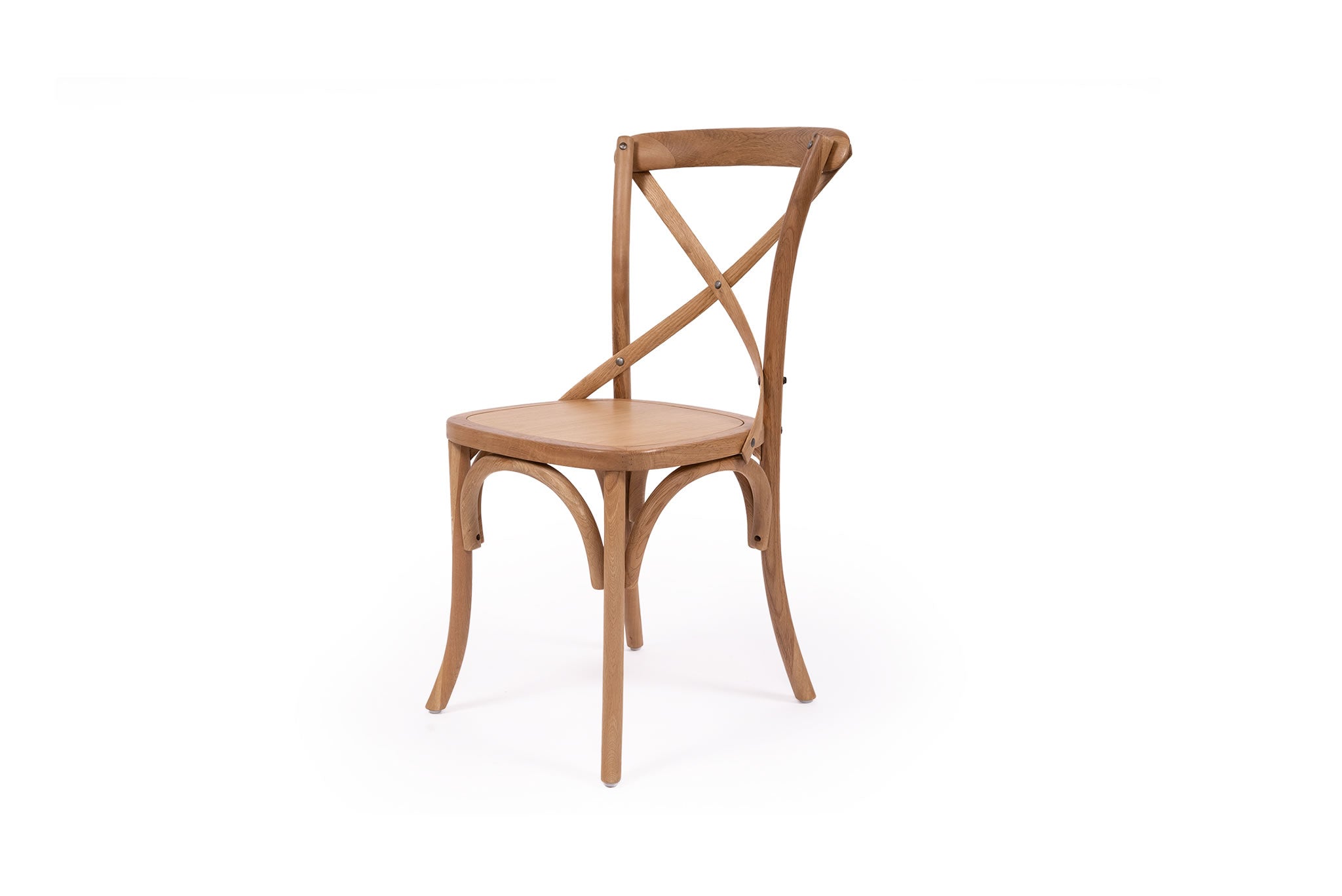 Cross Back Dining Chair Timber Seat - Natural Oak