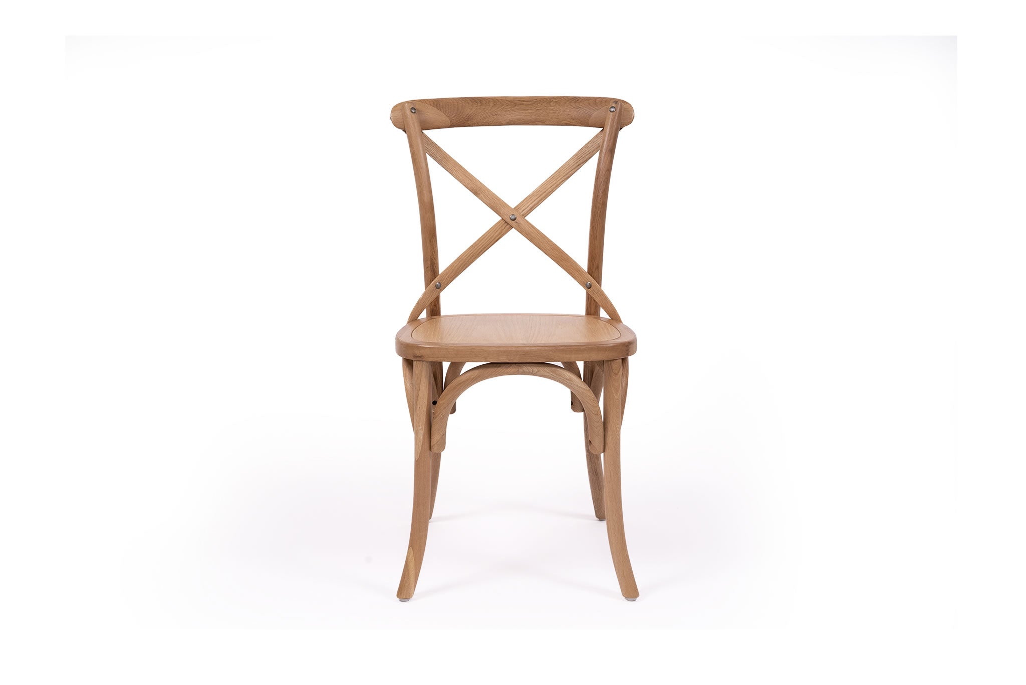 Cross Back Dining Chair Timber Seat - Natural Oak