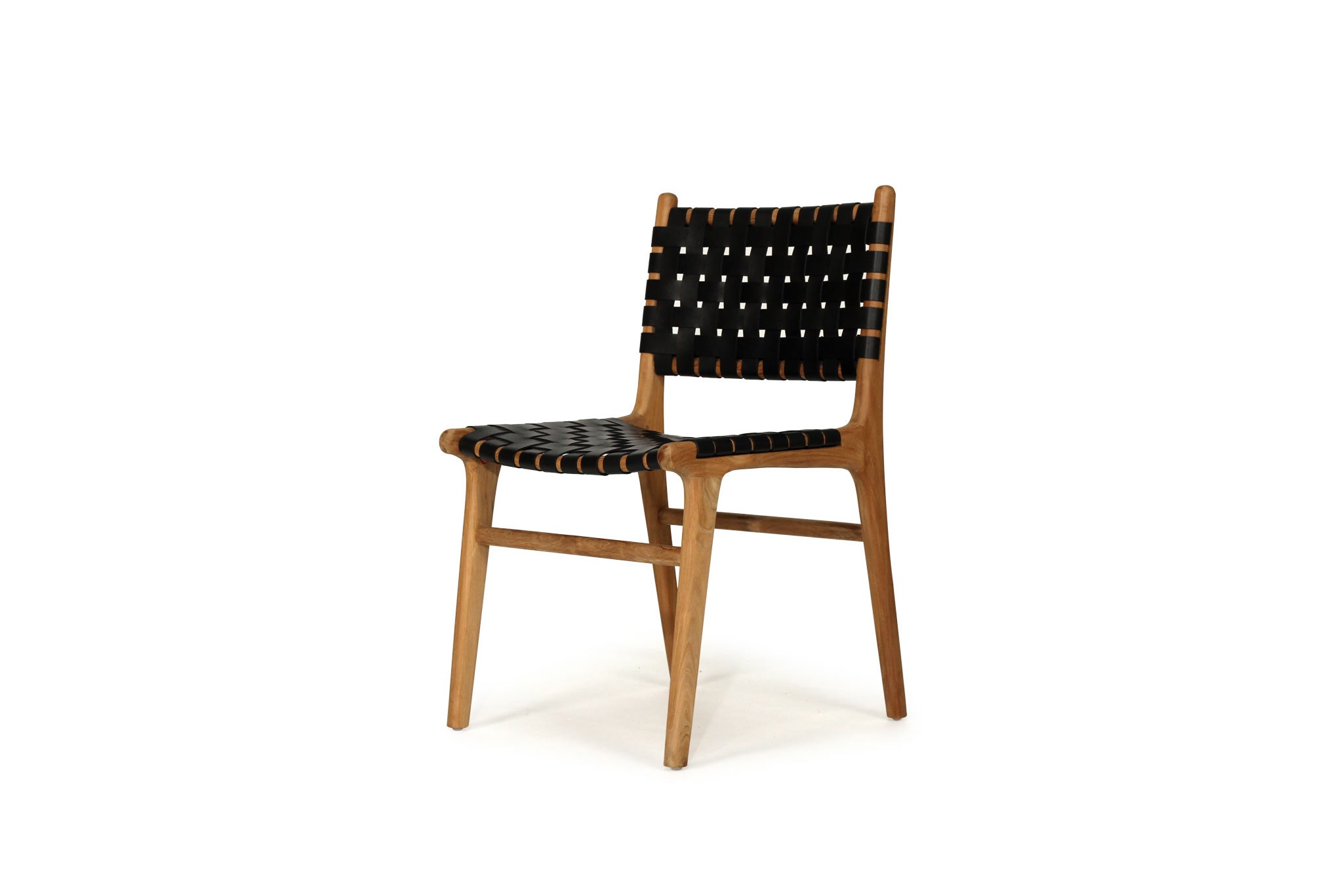 Pasadena Woven Leather Side Chair - Black