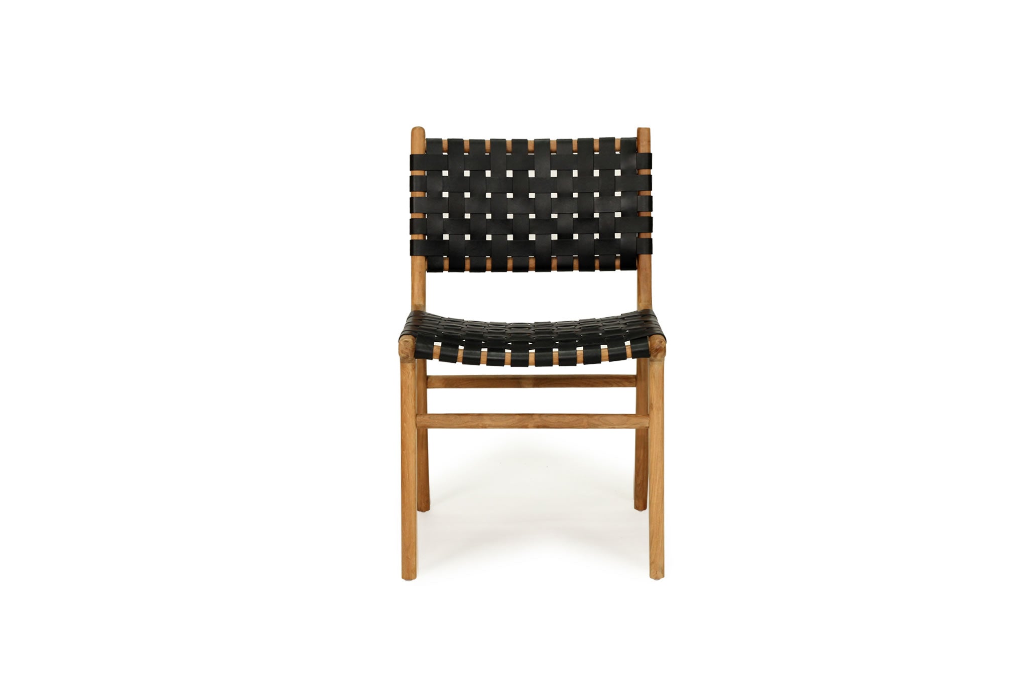 Pasadena Woven Leather Side Chair - Black
