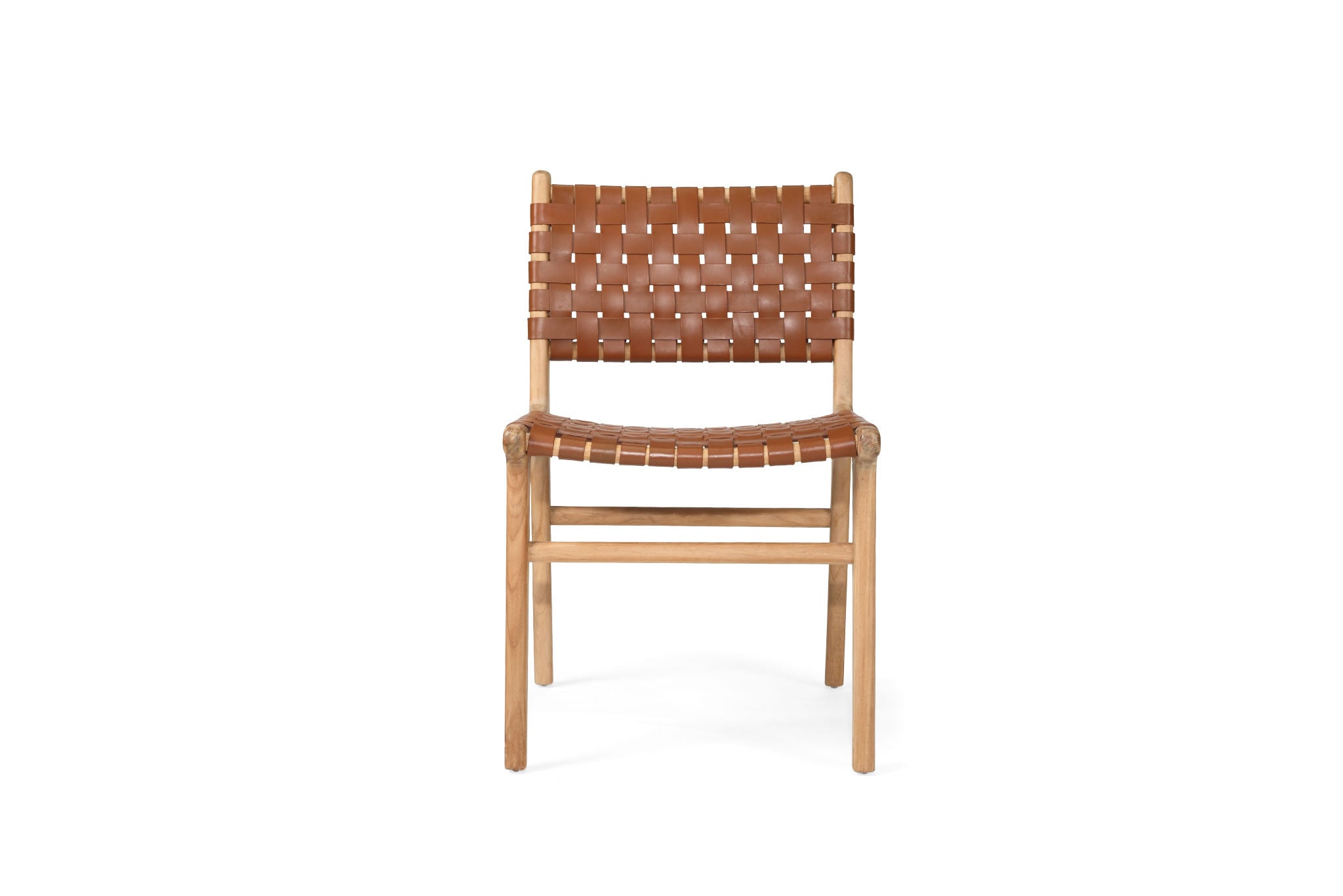 Pasadena Woven Leather Side Chair - Tan