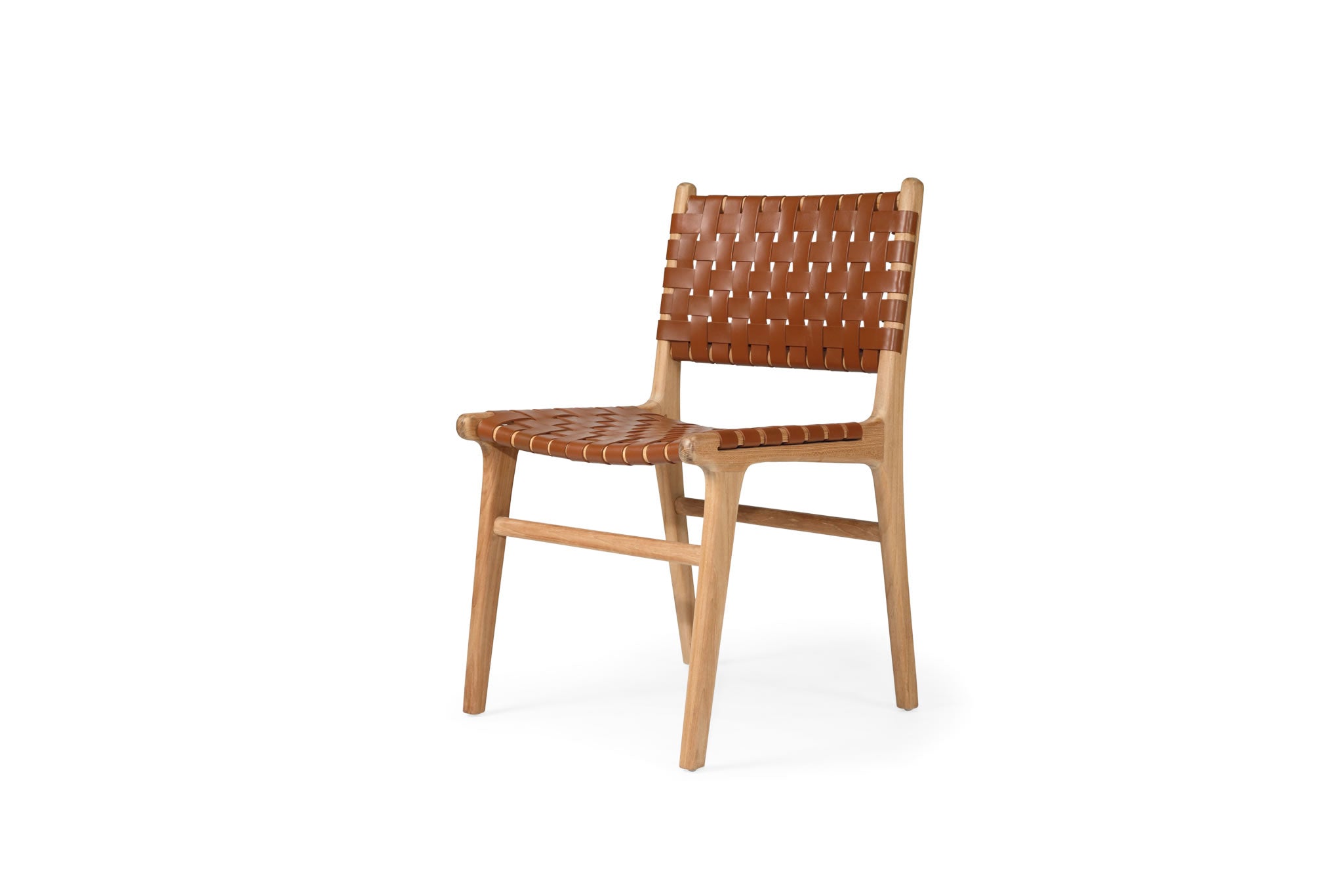 Pasadena Woven Leather Side Chair - Tan