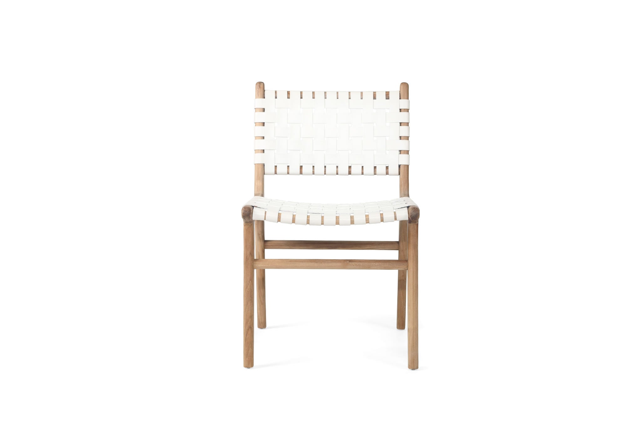 Pasadena Woven Leather Side Chair - White