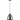 Pendant ES Smoke Black Glass Oval W/Raindrop OD 200mm (Mirror Finish)