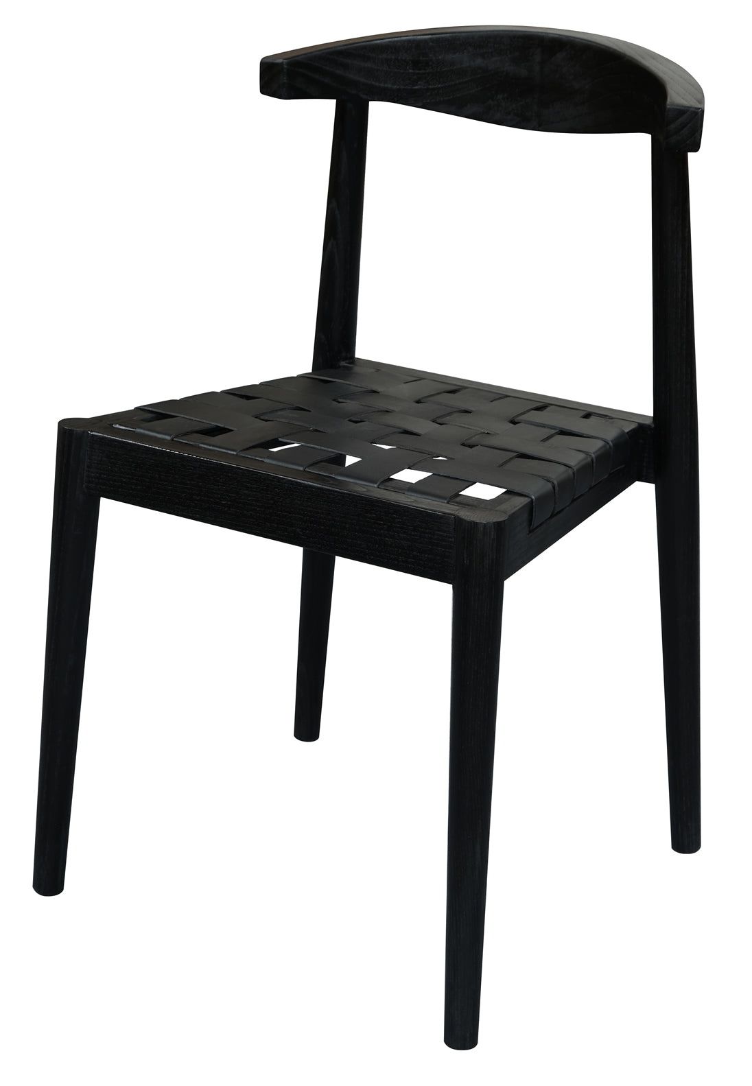Elliot Leather Dining Chair - Black