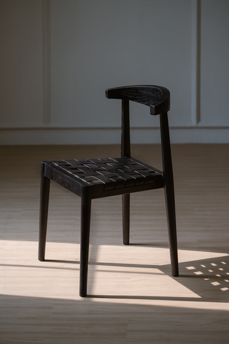 Elliot Leather Dining Chair - Black