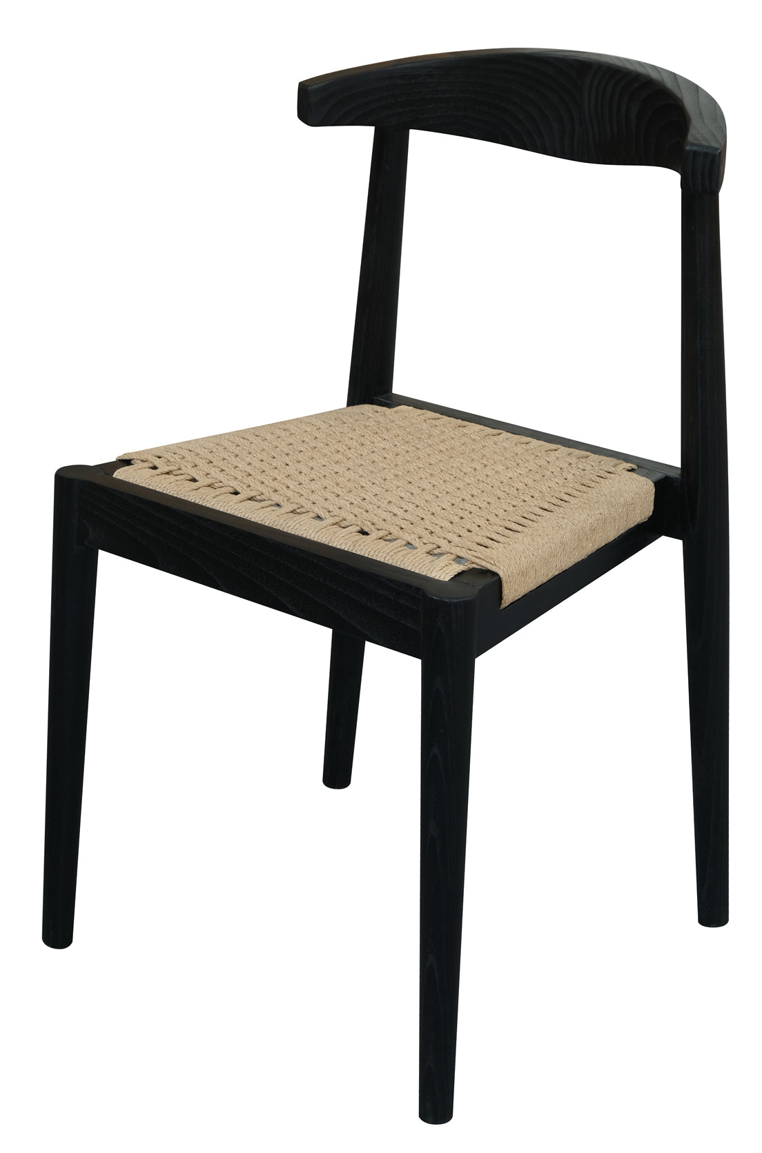 Arden Solid Oak Dining Chair with Loom - Black